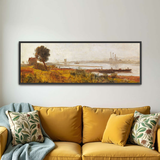River Landscape with Boats and a House by Paul Baum