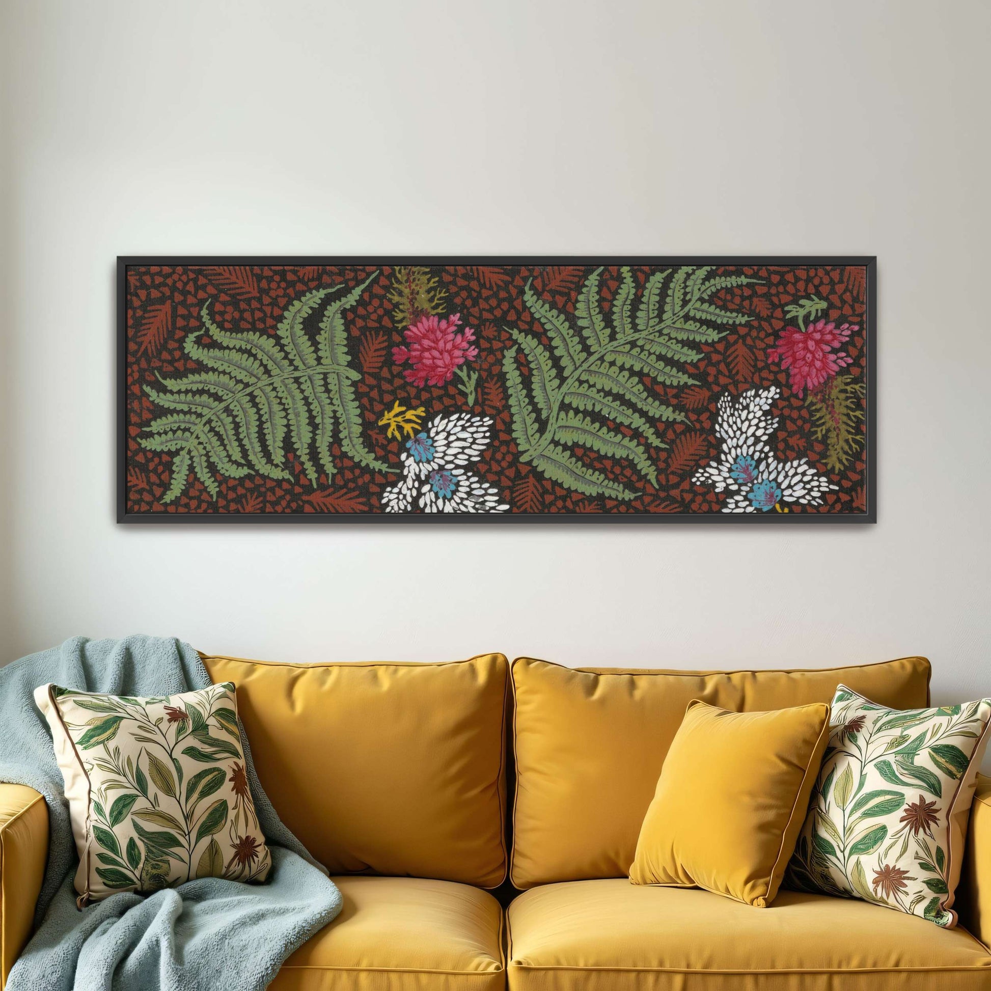 Fern and flower textile design by Yara Rabibzad