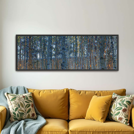 Forest scene with tall trees by Gustav Klimt