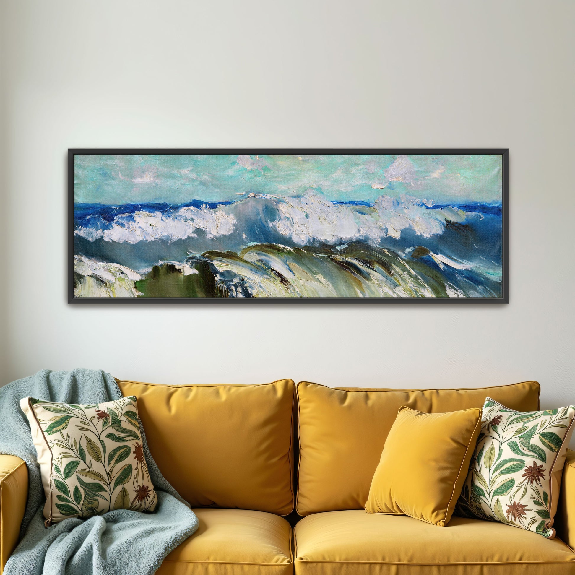 Impressionist Oil Painting of Ocean Waves by Karl Hagemeister