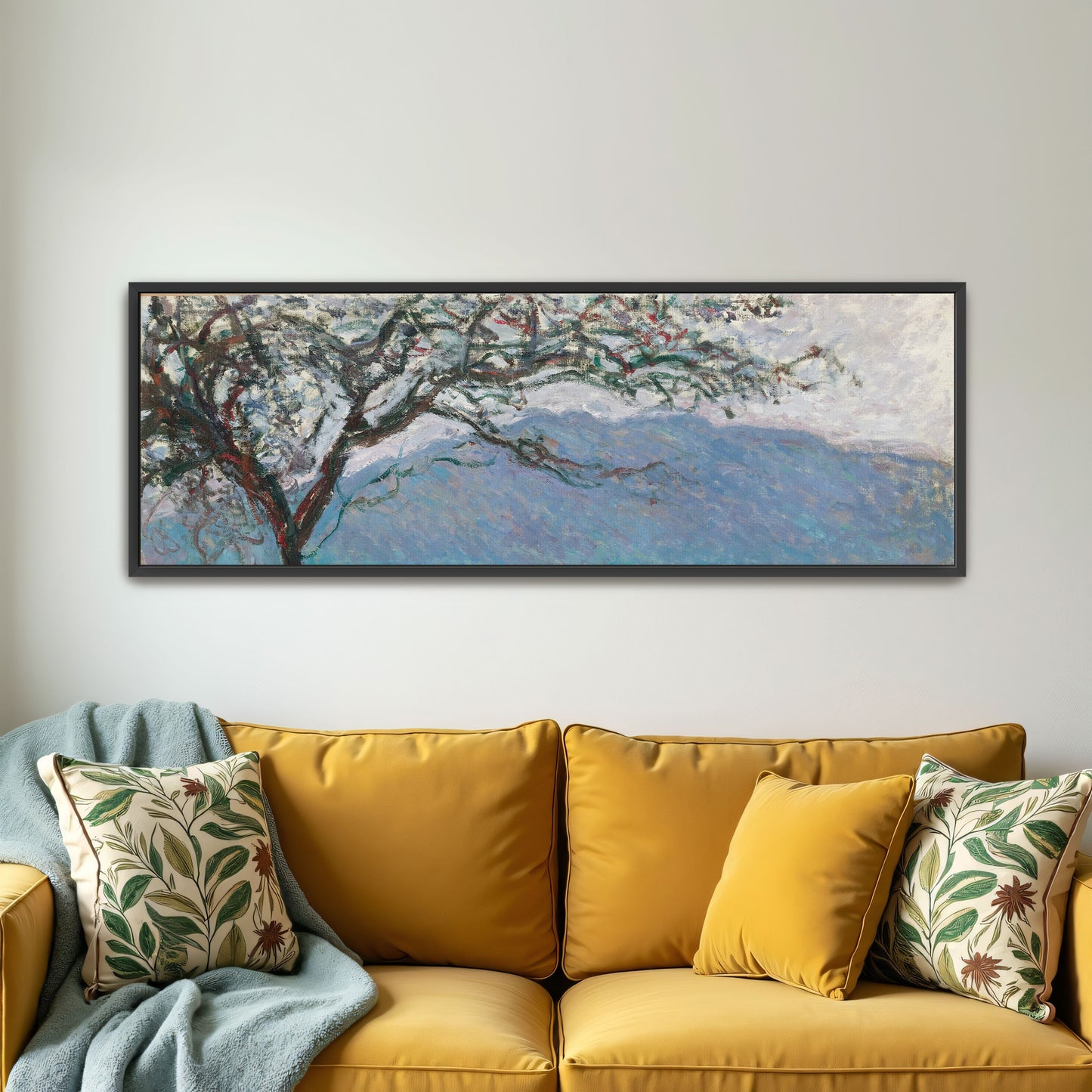 impressionist landscape painting with tree by Claude Monet