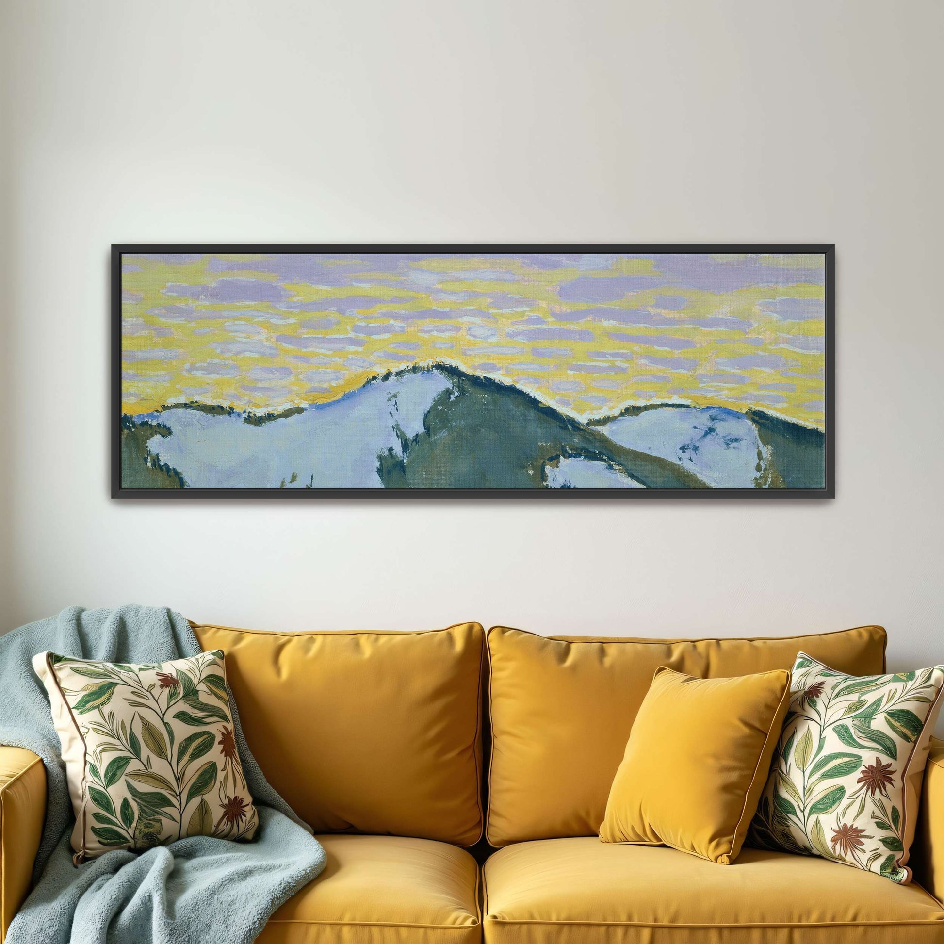Snowy mountain peaks at dusk by Koloman Moser
