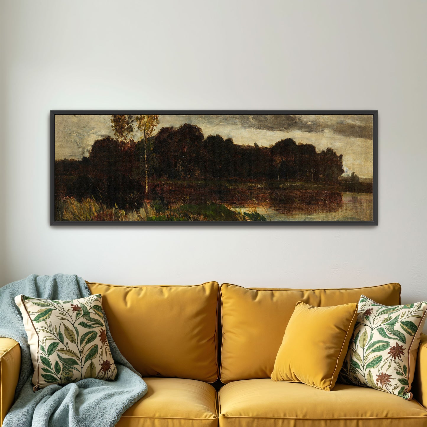 Dark Forest by the Water, Impressionist Landscape by Karl Hagemeister