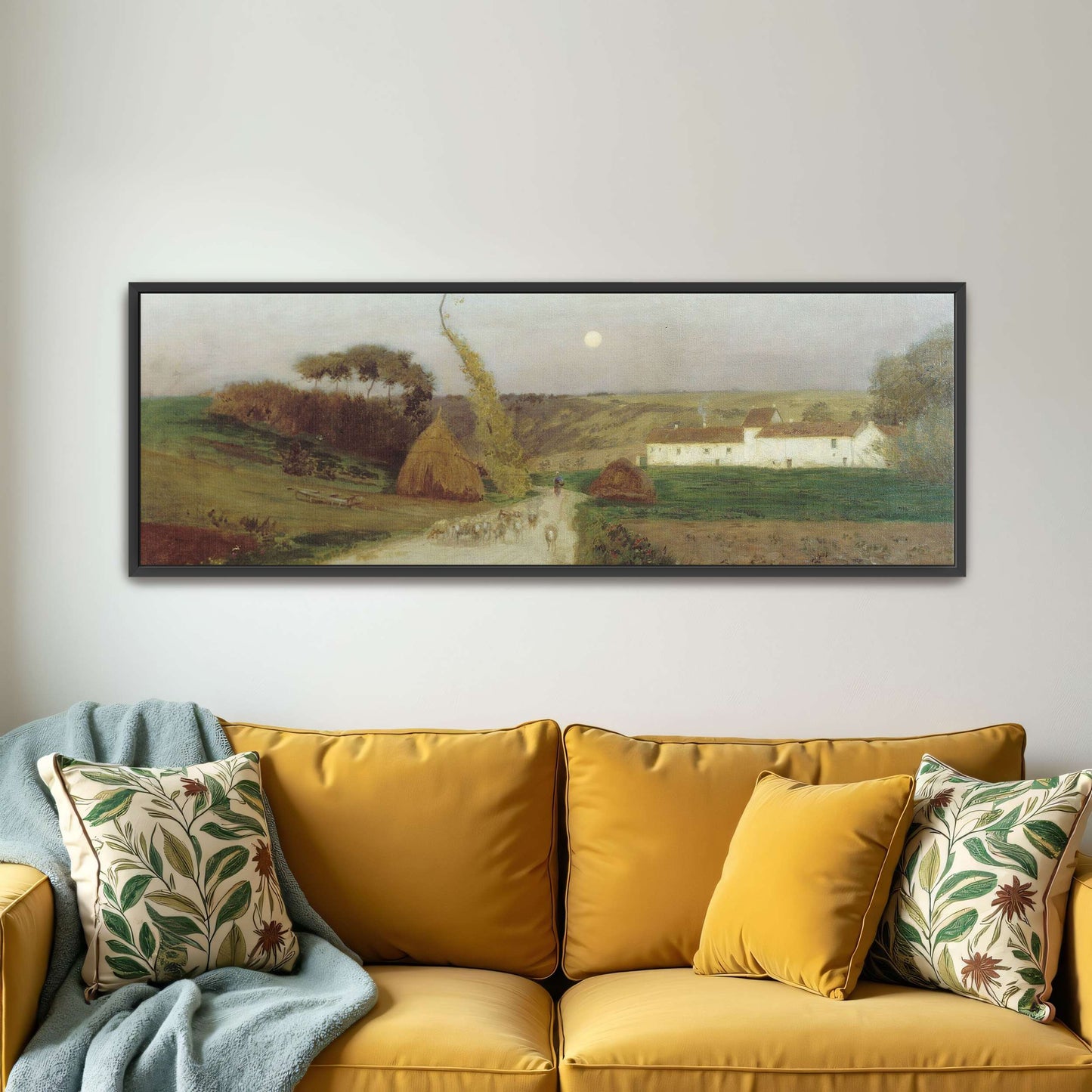 Countryside scene with moon and sheep by Eugen Jettel