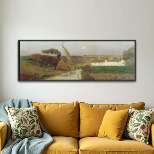 Countryside scene with moon and sheep by Eugen Jettel