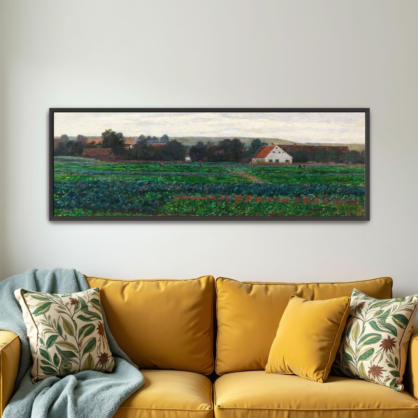 rural landscape with white farmhouse by Paul Baum