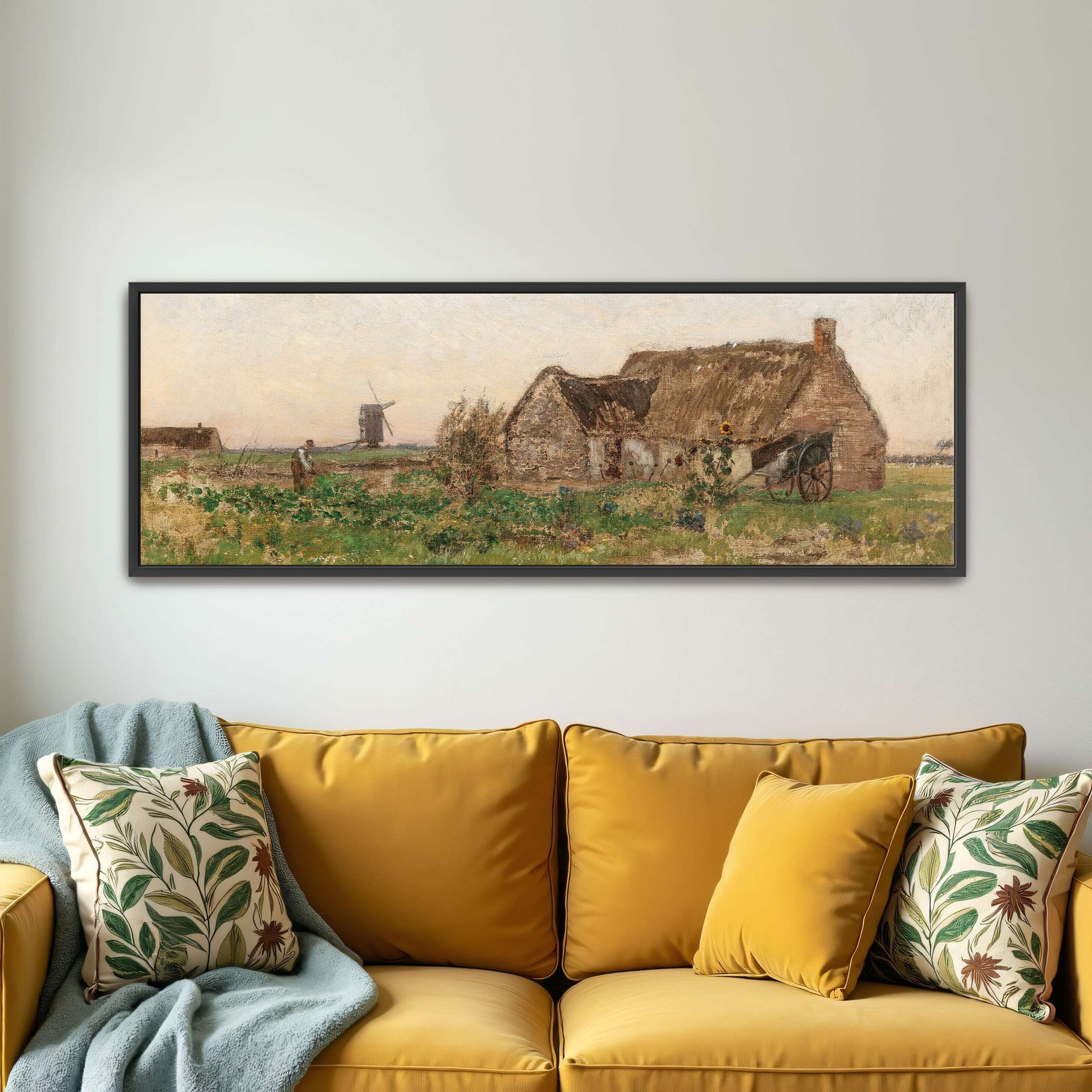 Rural scene with farmhouse, windmill by Eugen Jettel