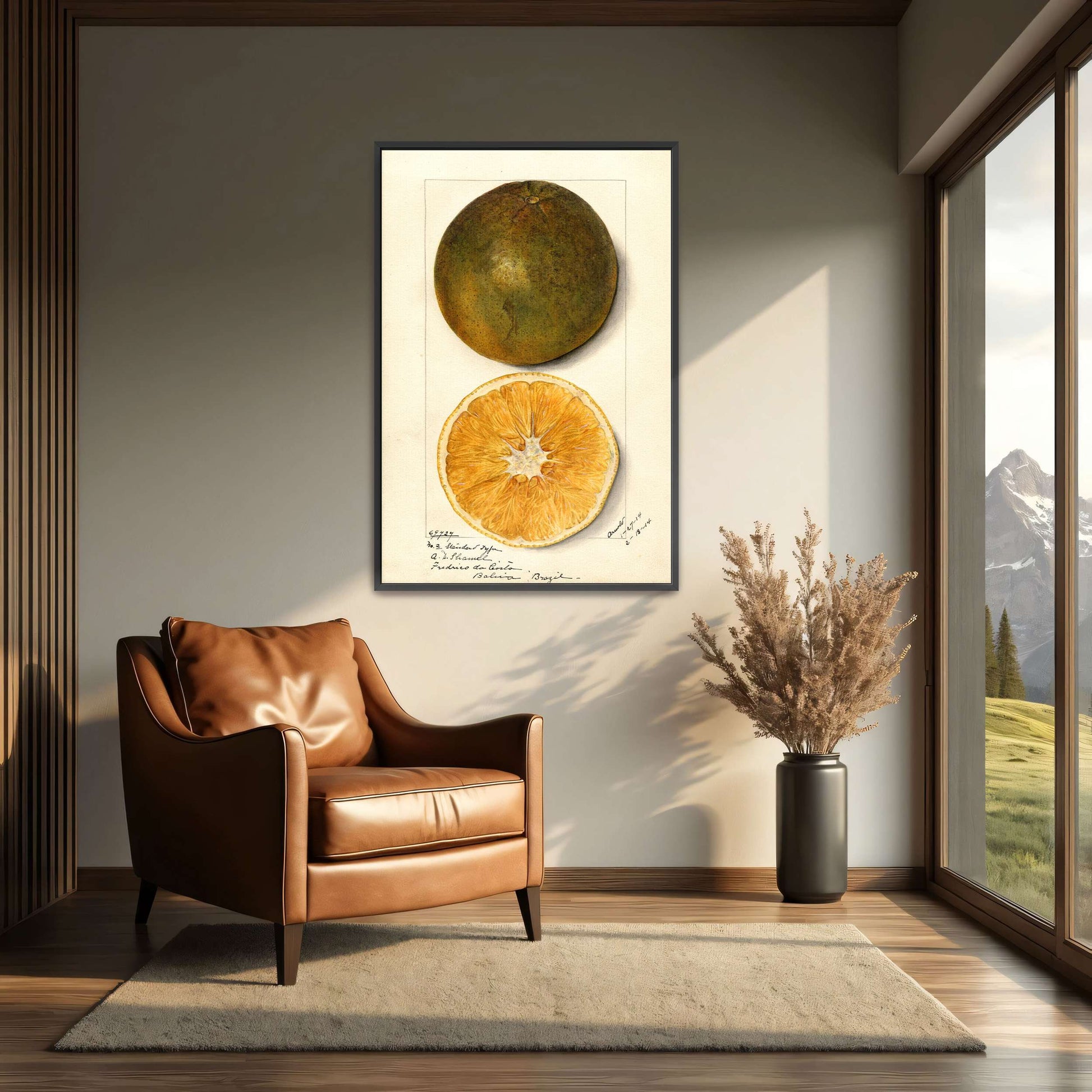 Orange fruit watercolor painting by Mary Daisy Arnold