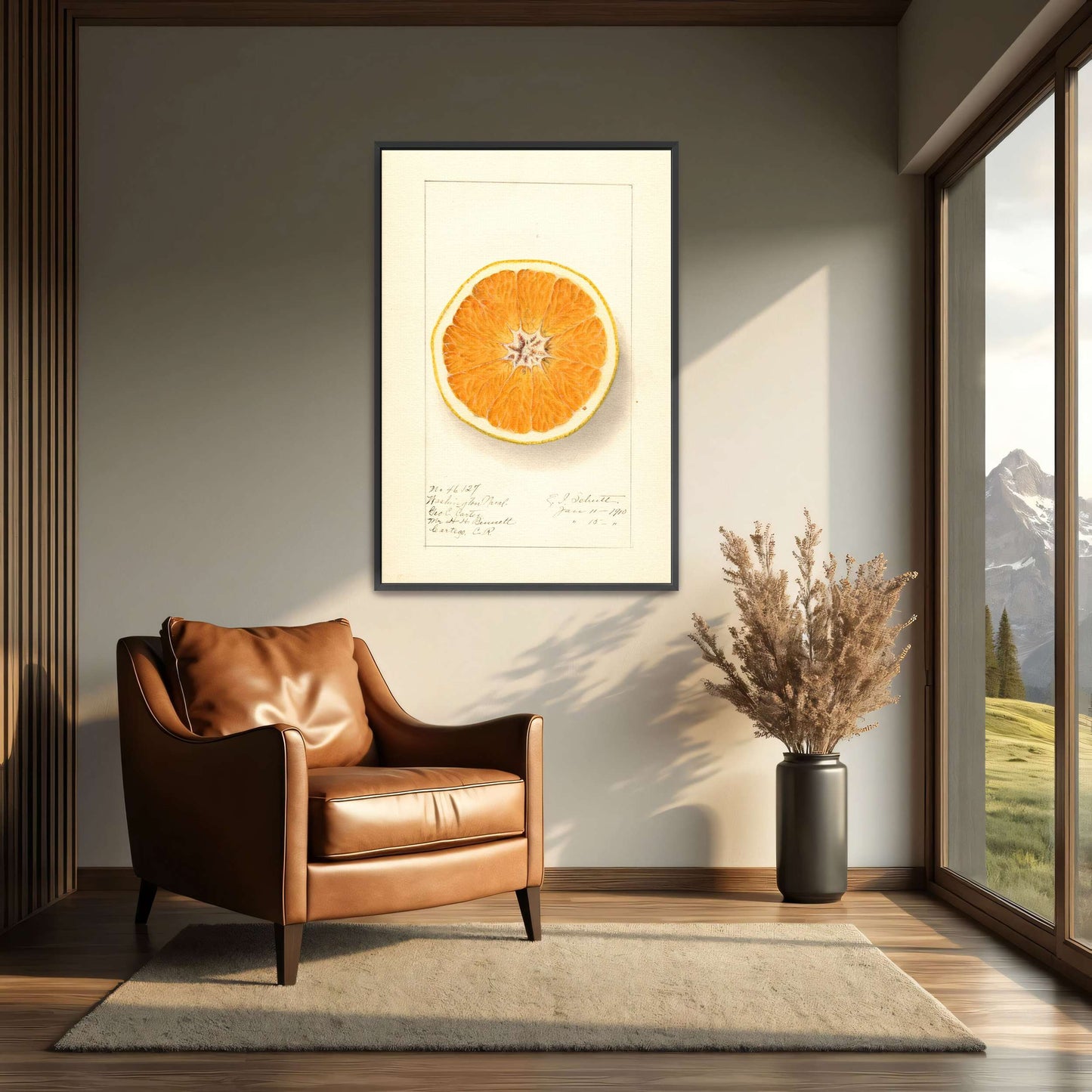 Orange cross-section watercolor by Ellen Isham Schutt