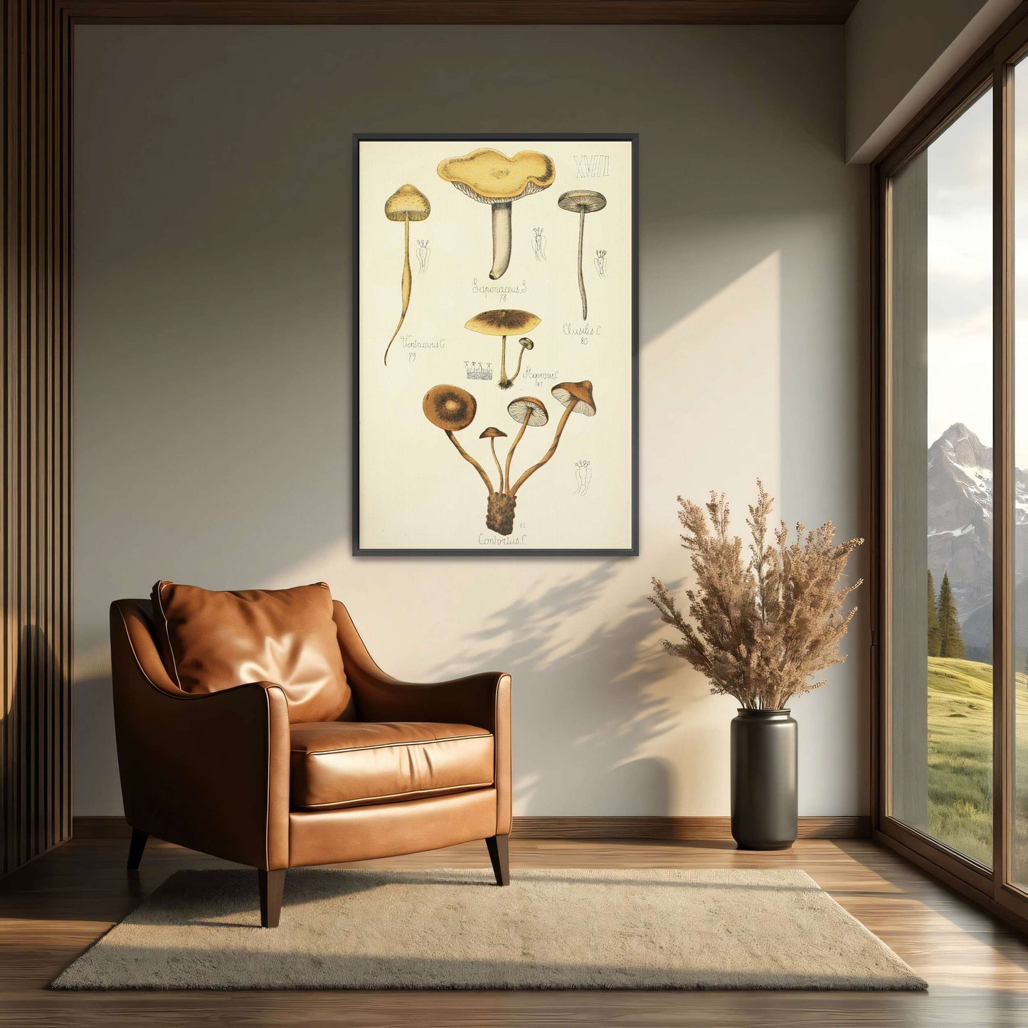 Mushroom illustration plate by Guillaume Sicard