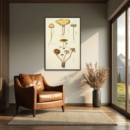 Mushroom illustration plate by Guillaume Sicard