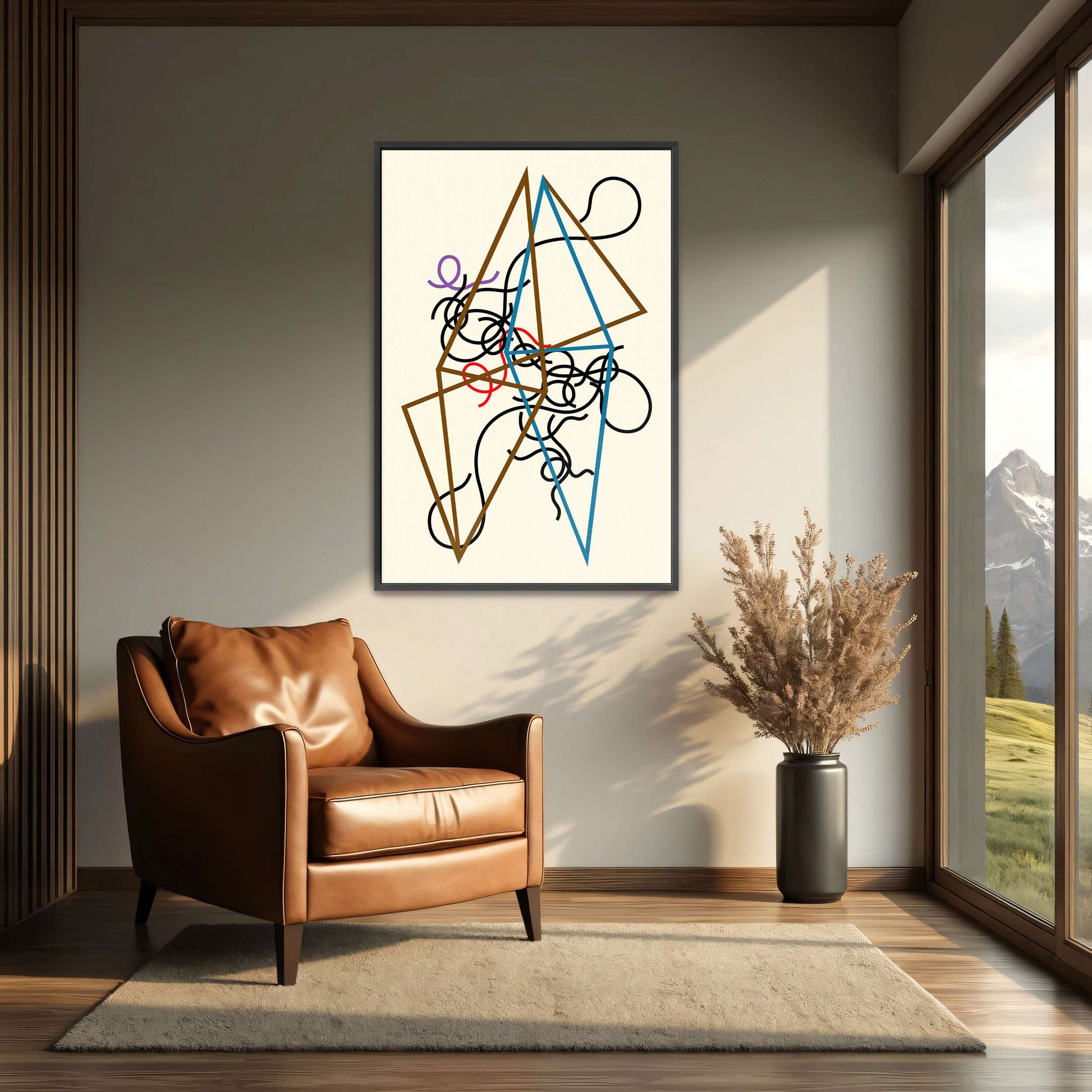 Abstract art with geometric shapes and lines by Myriam Thyes