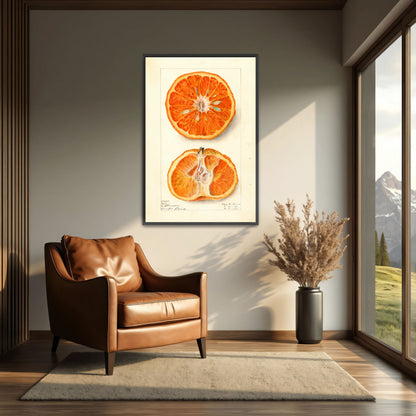 King Citrus Fruit Watercolor Illustration By Elsie E. Lower