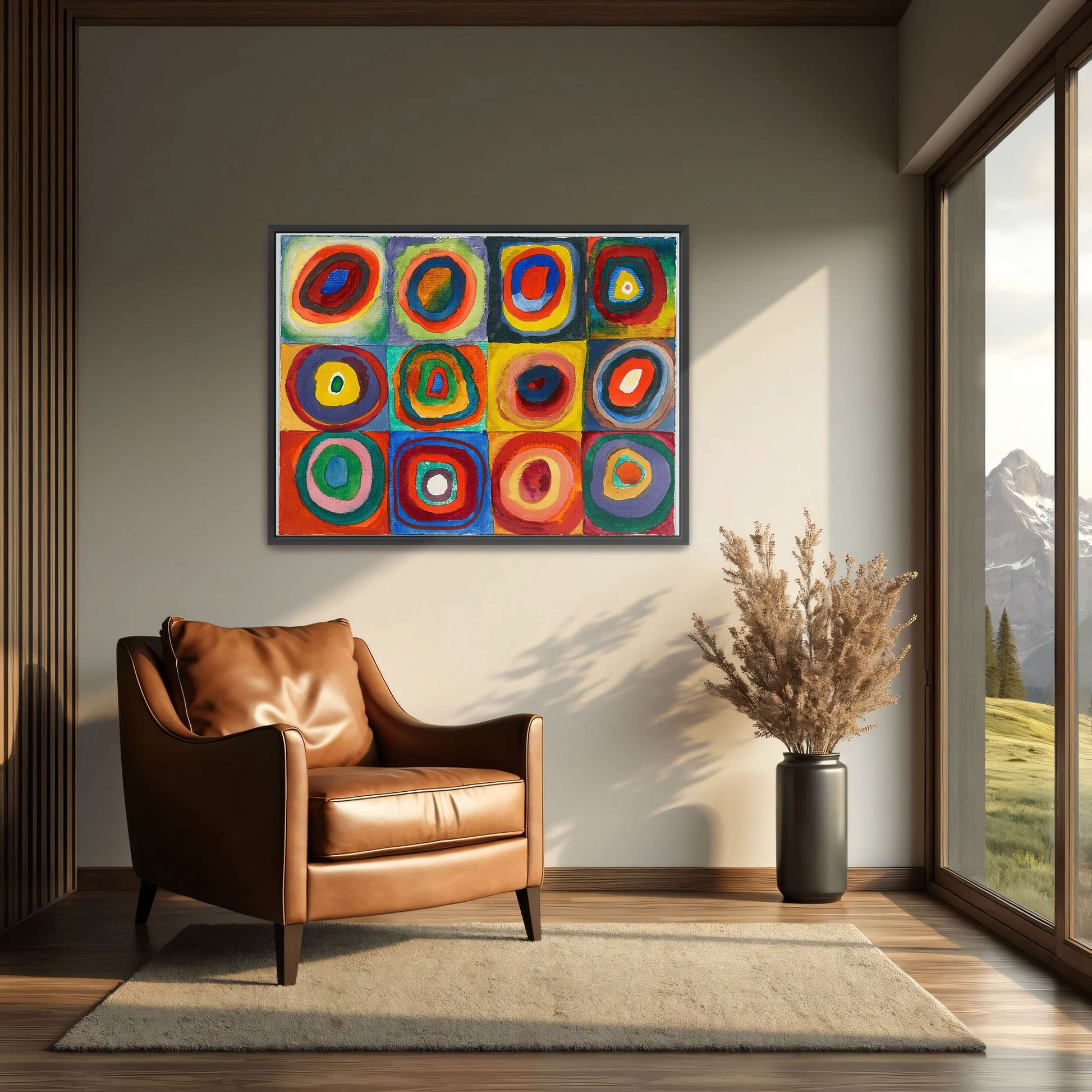 Abstract painting with concentric circles by Wassily Kandinsky