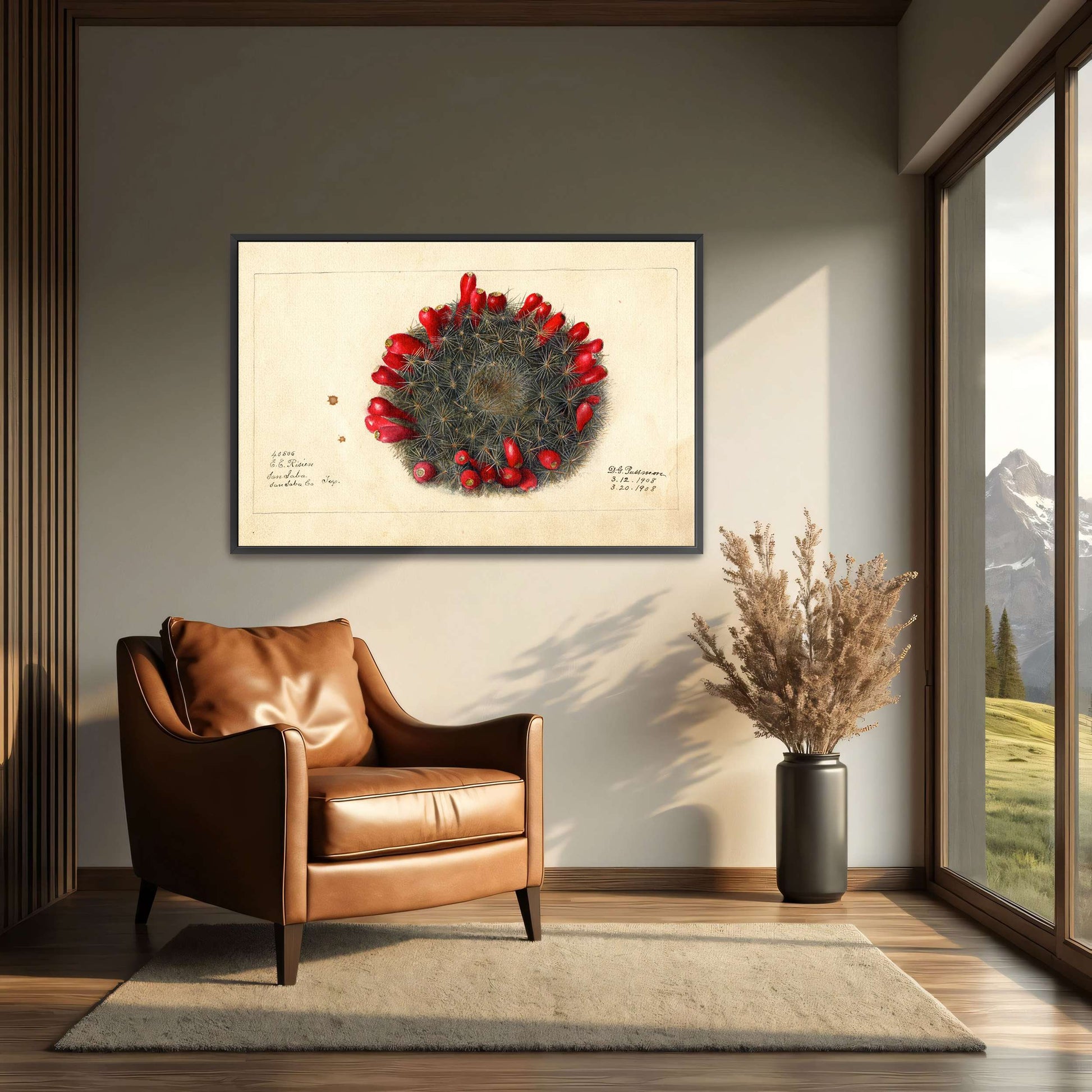 Cactus with red flowers by Deborah Griscom Passmore
