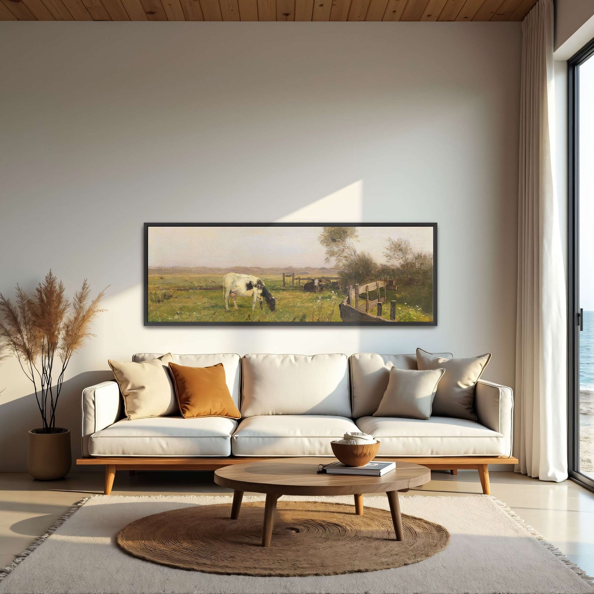 rural landscape with cows grazing in a field by Eugen Jettel