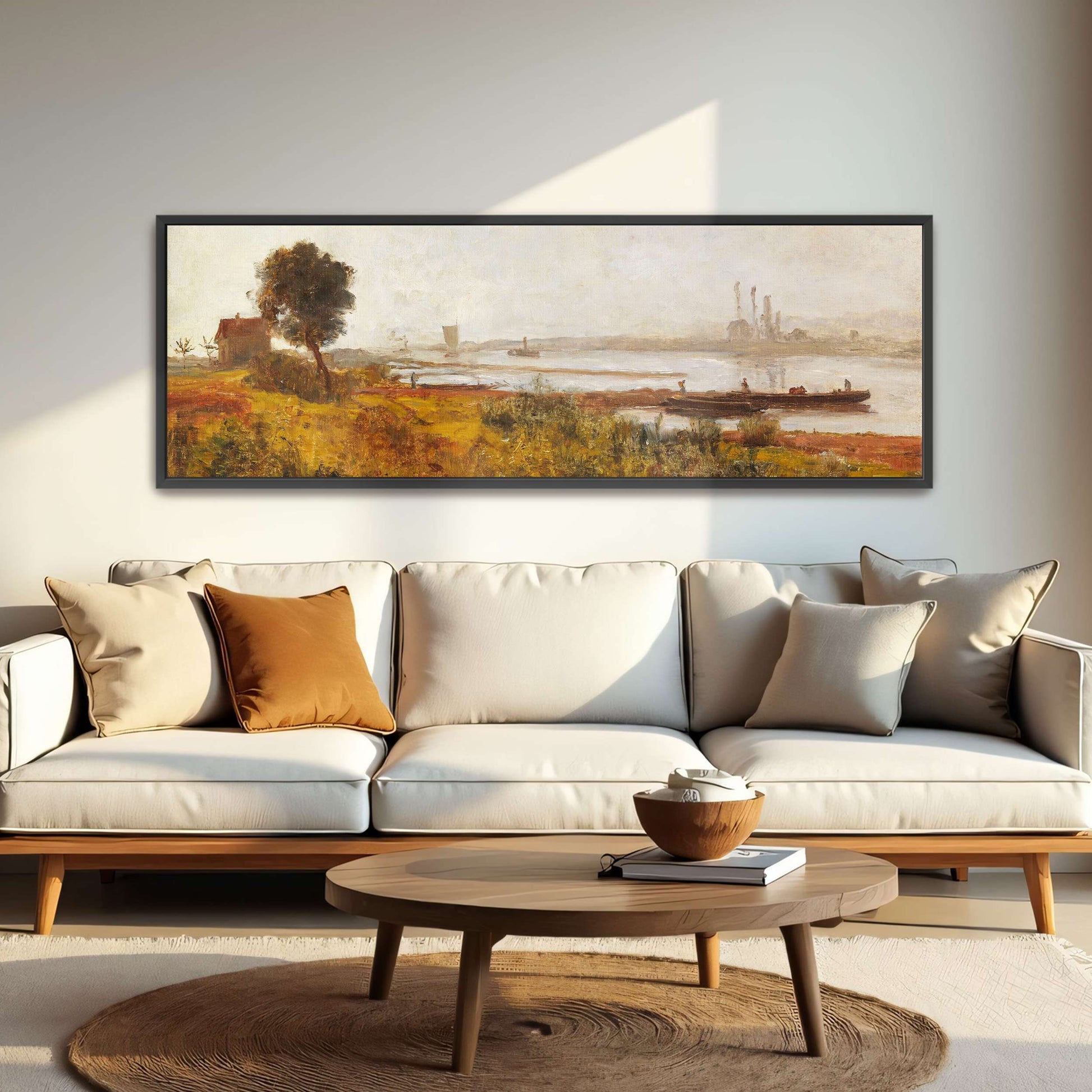 River Landscape with Boats and a House by Paul Baum