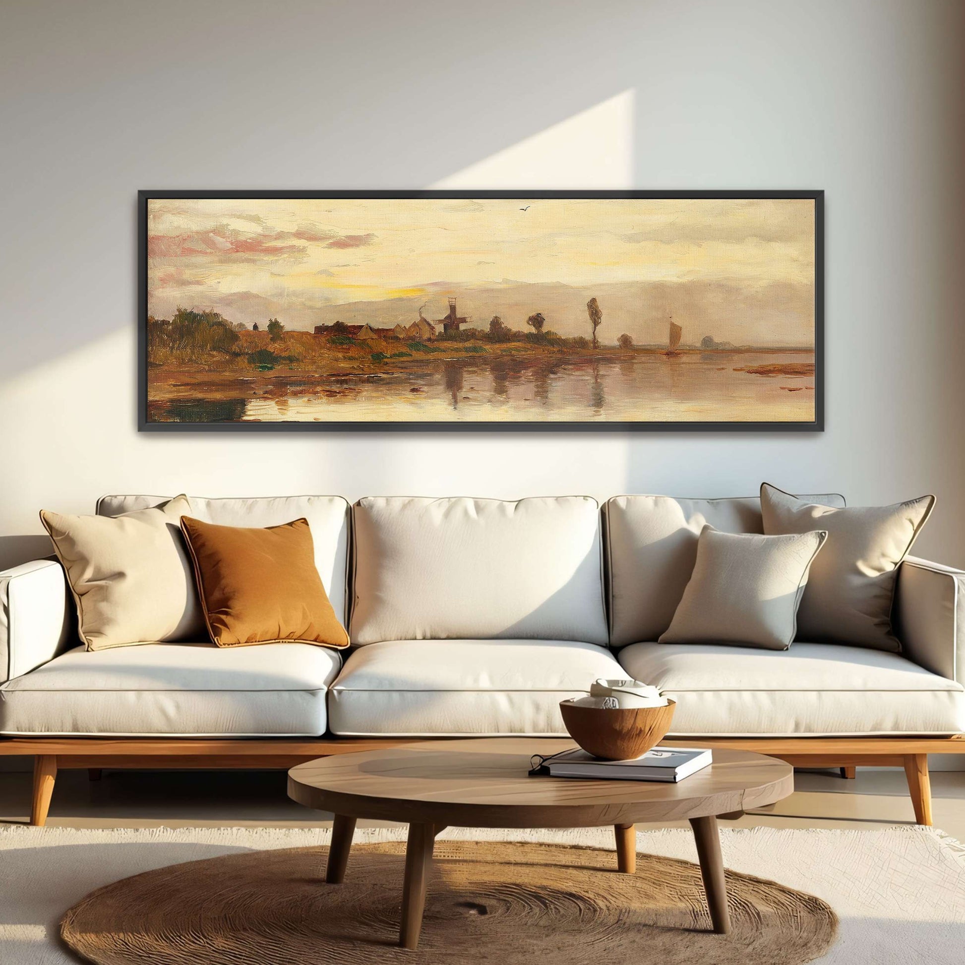 Sunset over a Dutch Canal with Windmill by Paul Baum