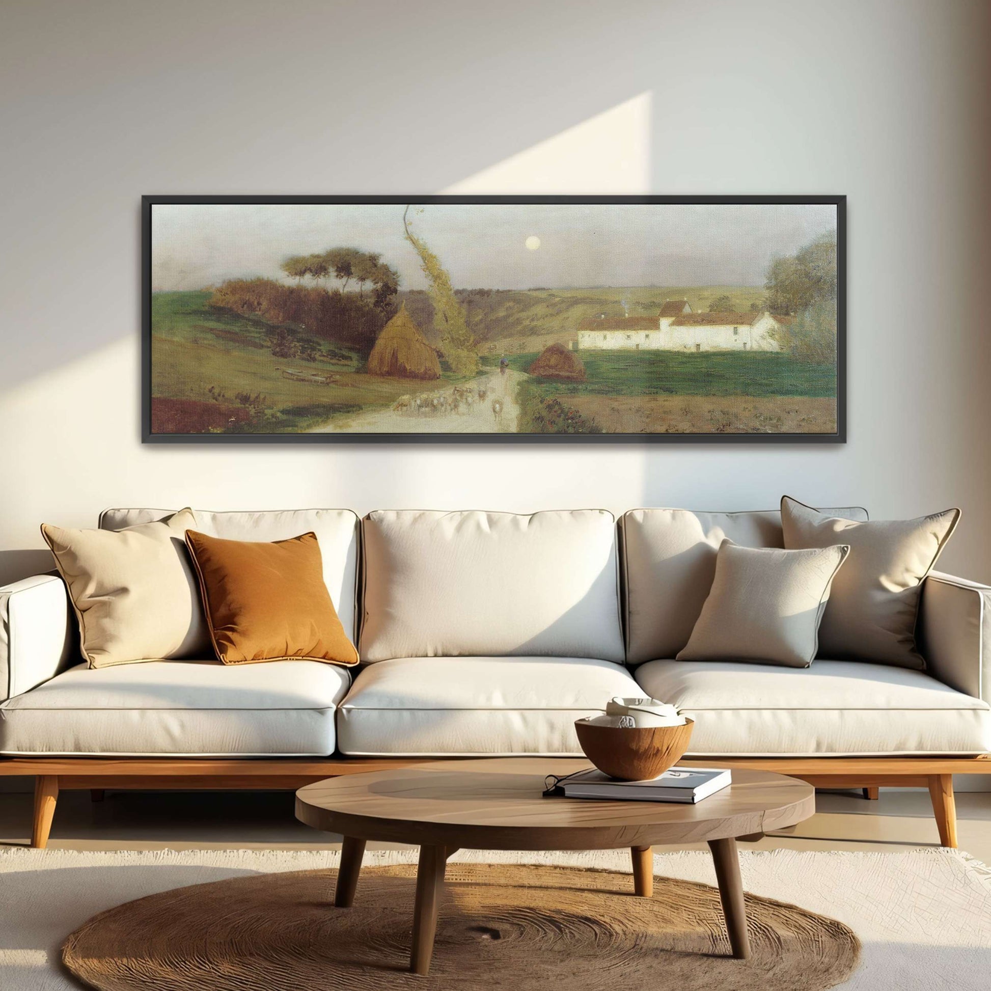 Countryside scene with moon and sheep by Eugen Jettel