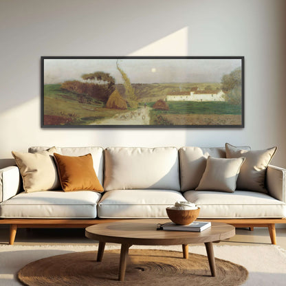 Countryside scene with moon and sheep by Eugen Jettel