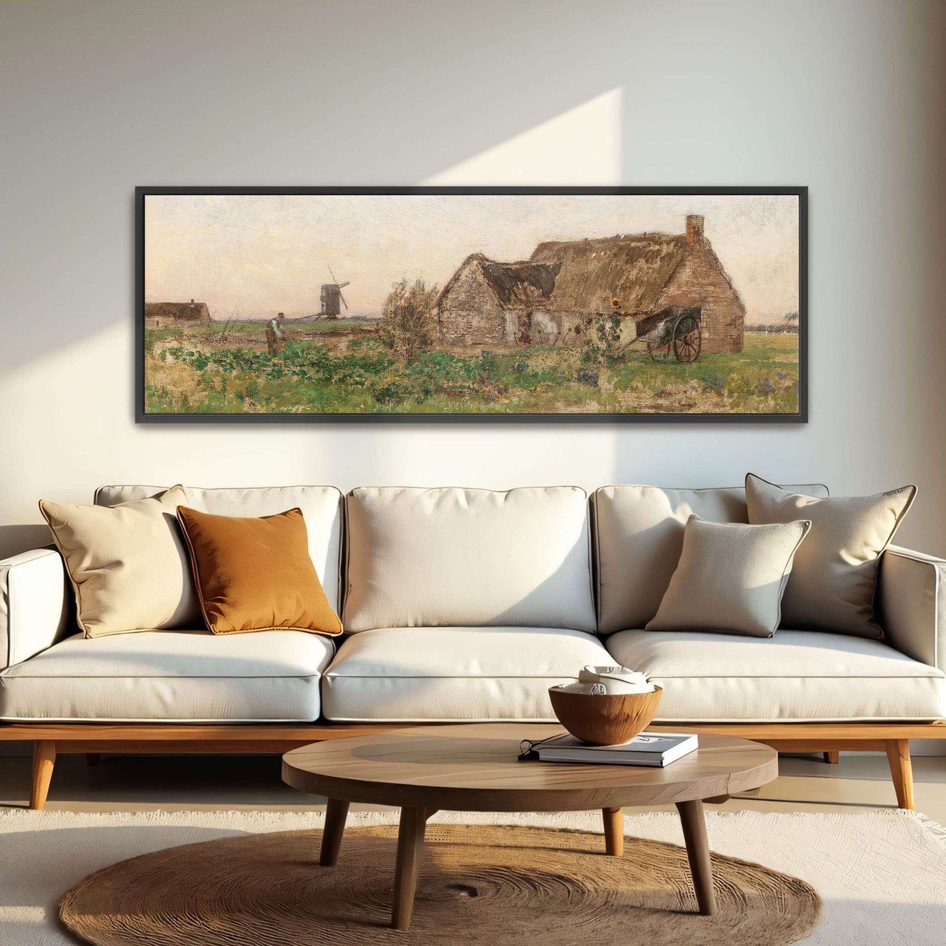Rural scene with farmhouse, windmill by Eugen Jettel