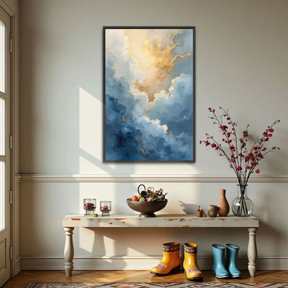 Golden Cloudscape Abstract Painting By Yara Rabibzad