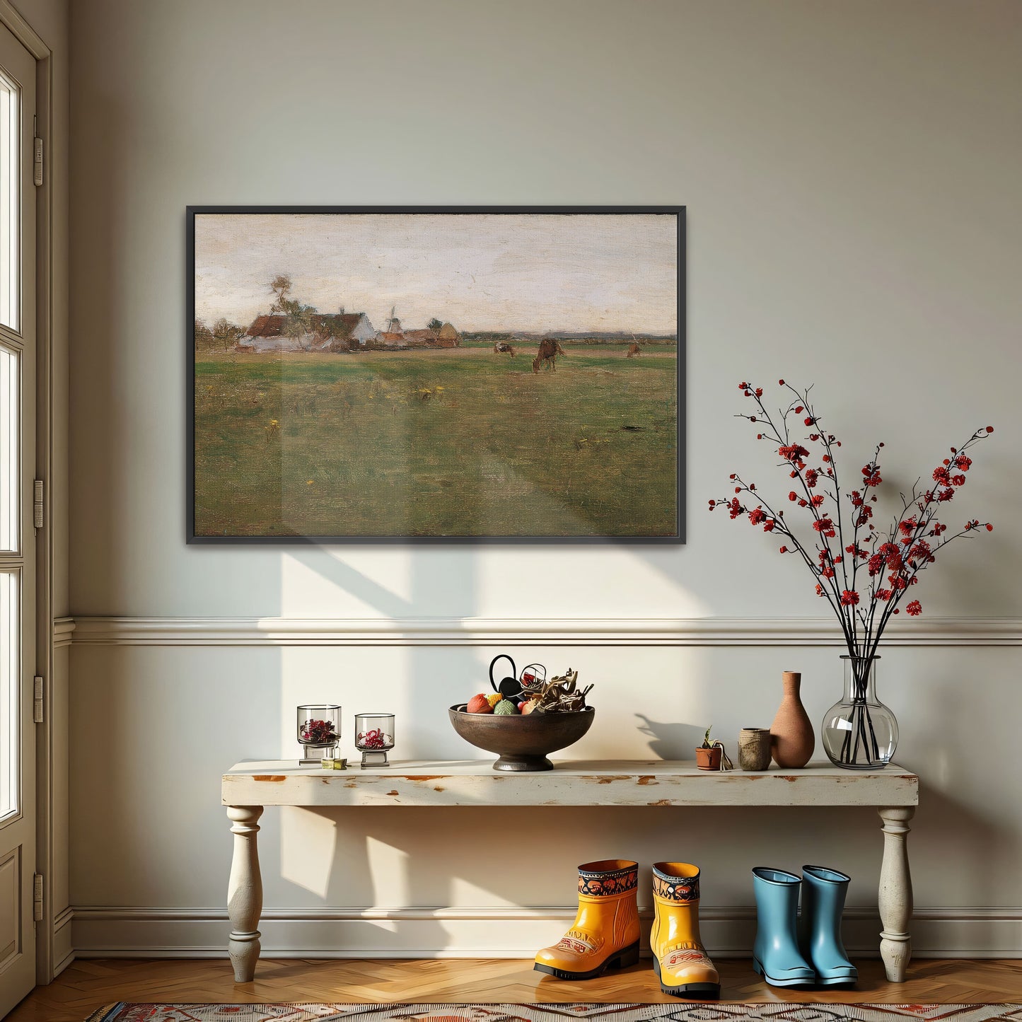 Farmhouse In A Field At Dusk By Eugen Jettel