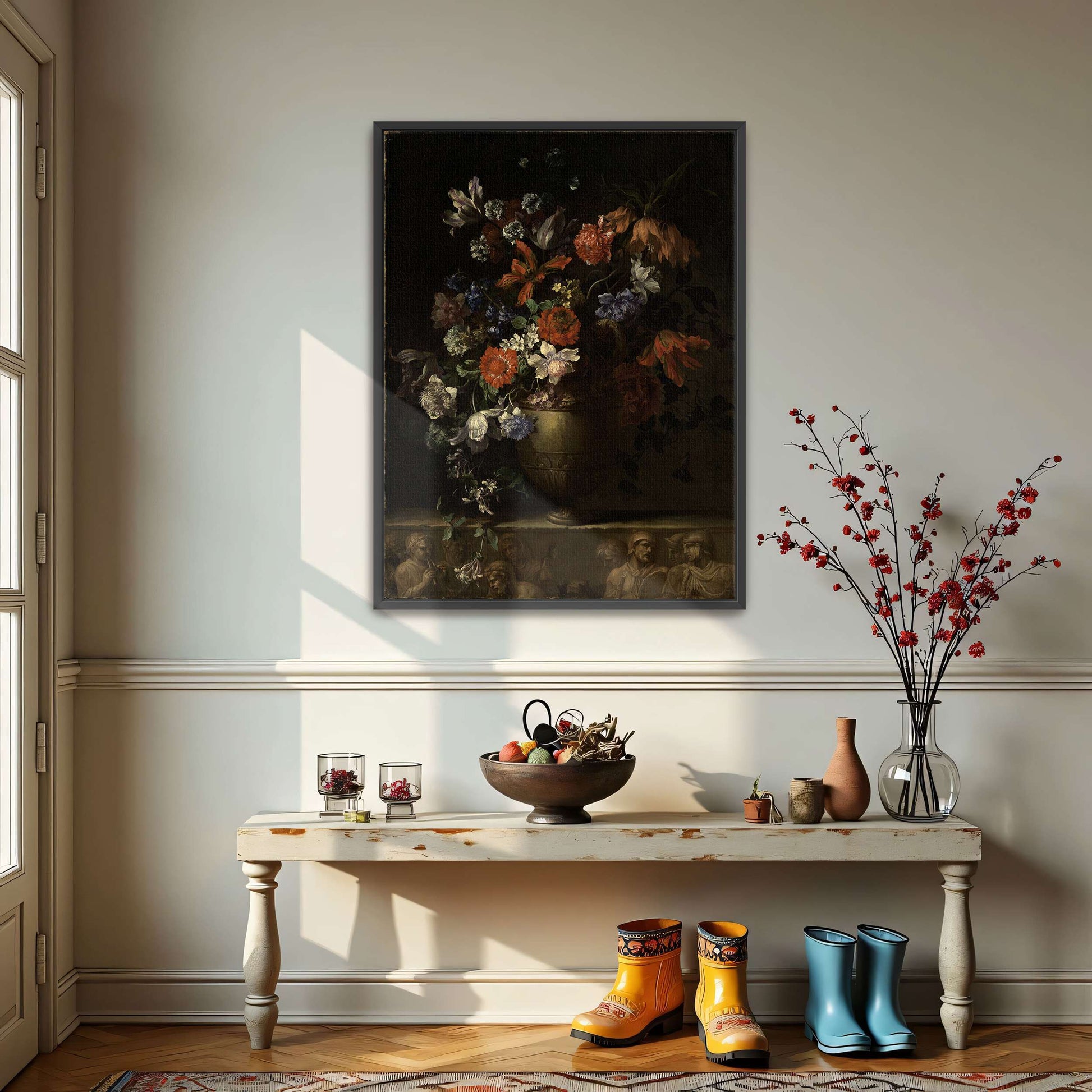 Vase of Flowers with Still Life by Jean-Baptiste Monnoyer