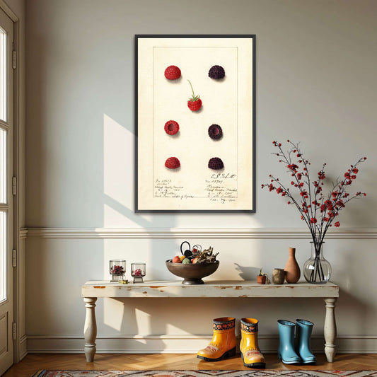 Watercolor painting of raspberries by Yara Rabibzad