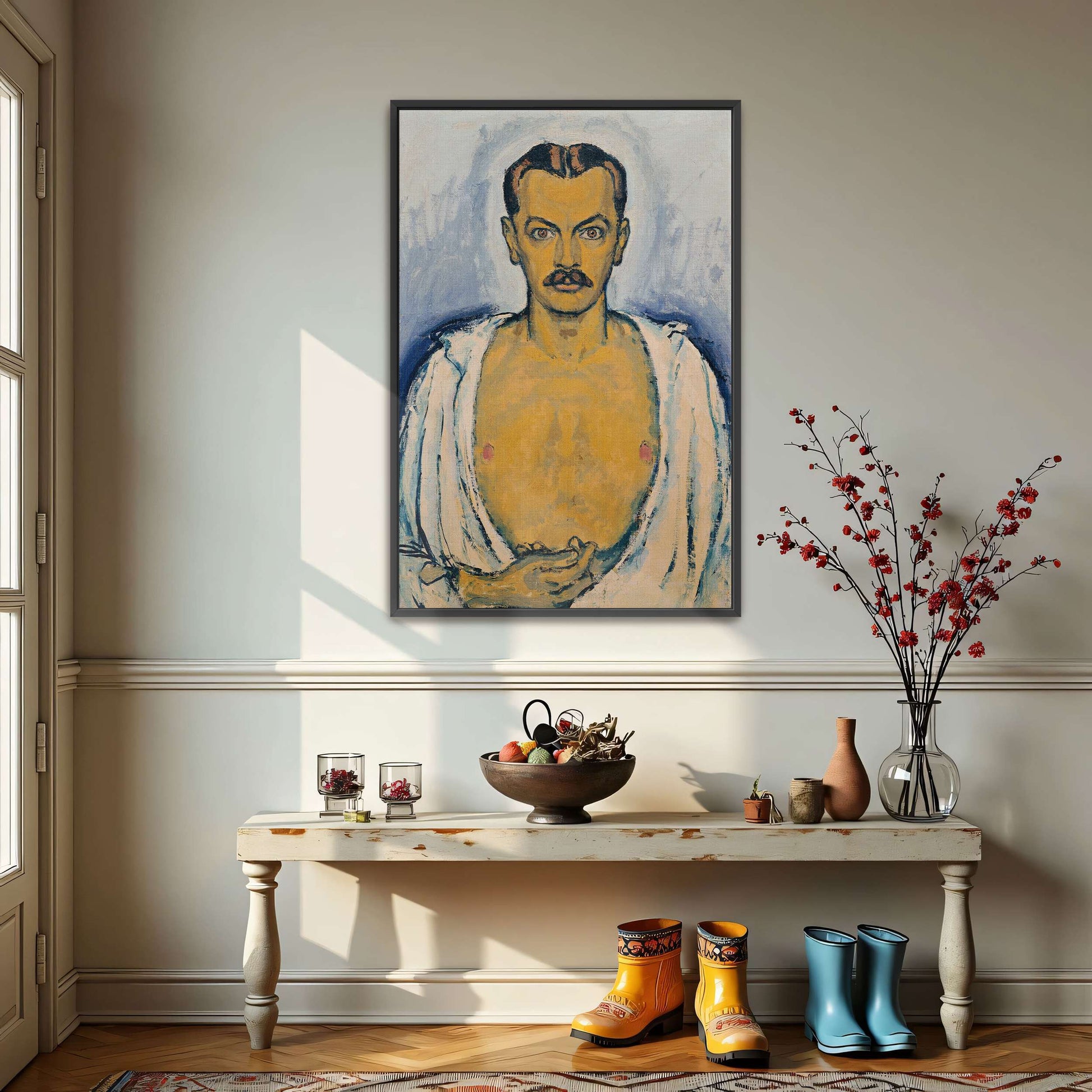 Self-portrait, man, bare chest by Koloman Moser