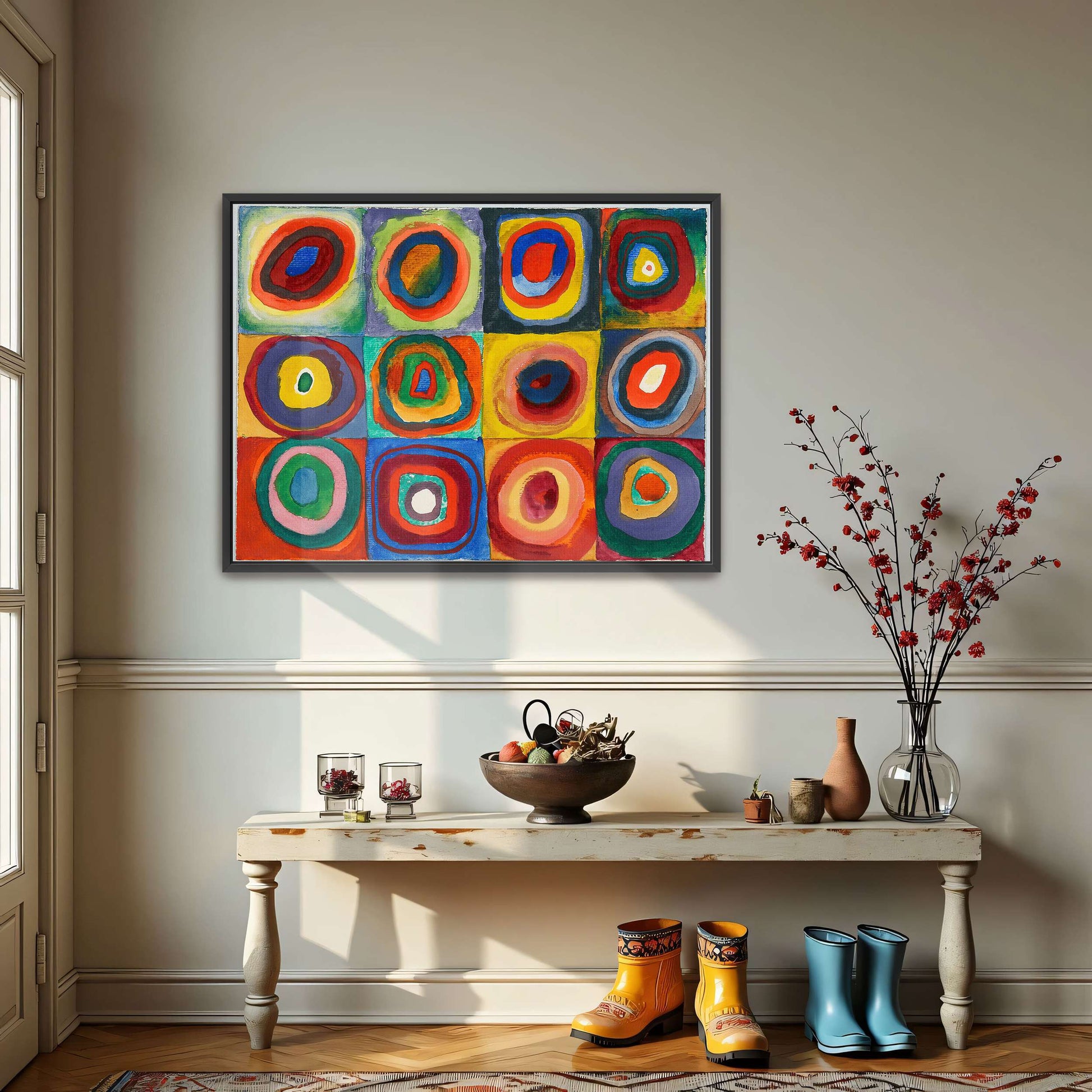 Abstract painting with concentric circles by Wassily Kandinsky