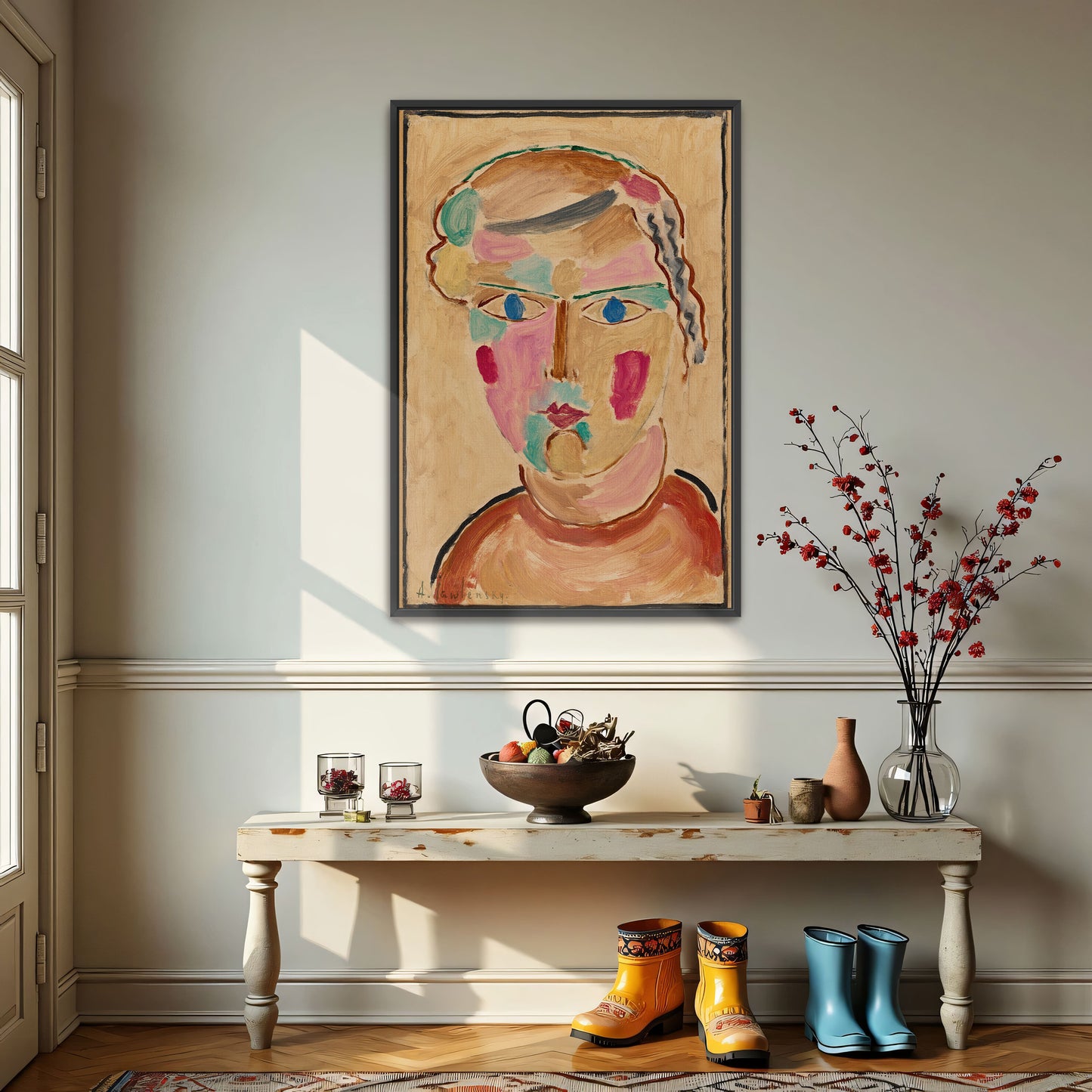 Expressionist Portrait With Bold Colors And Abstract Features By Alexej Von Jawlensky