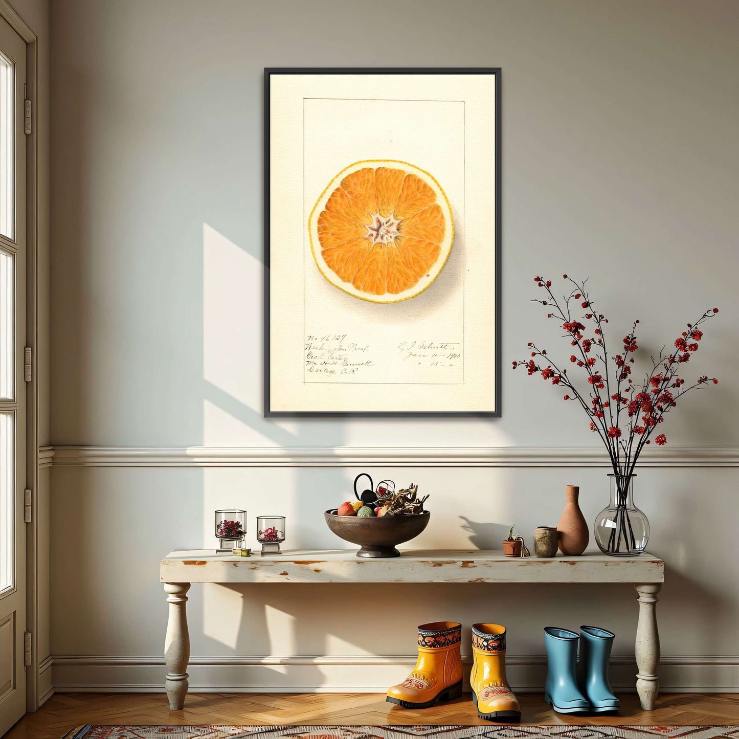 Orange cross-section watercolor by Ellen Isham Schutt