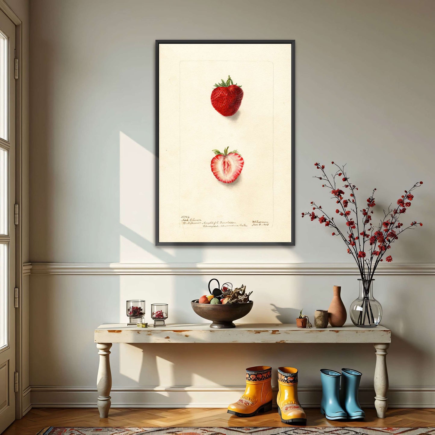 Watercolor painting of strawberries by Deborah Griscom Passmore