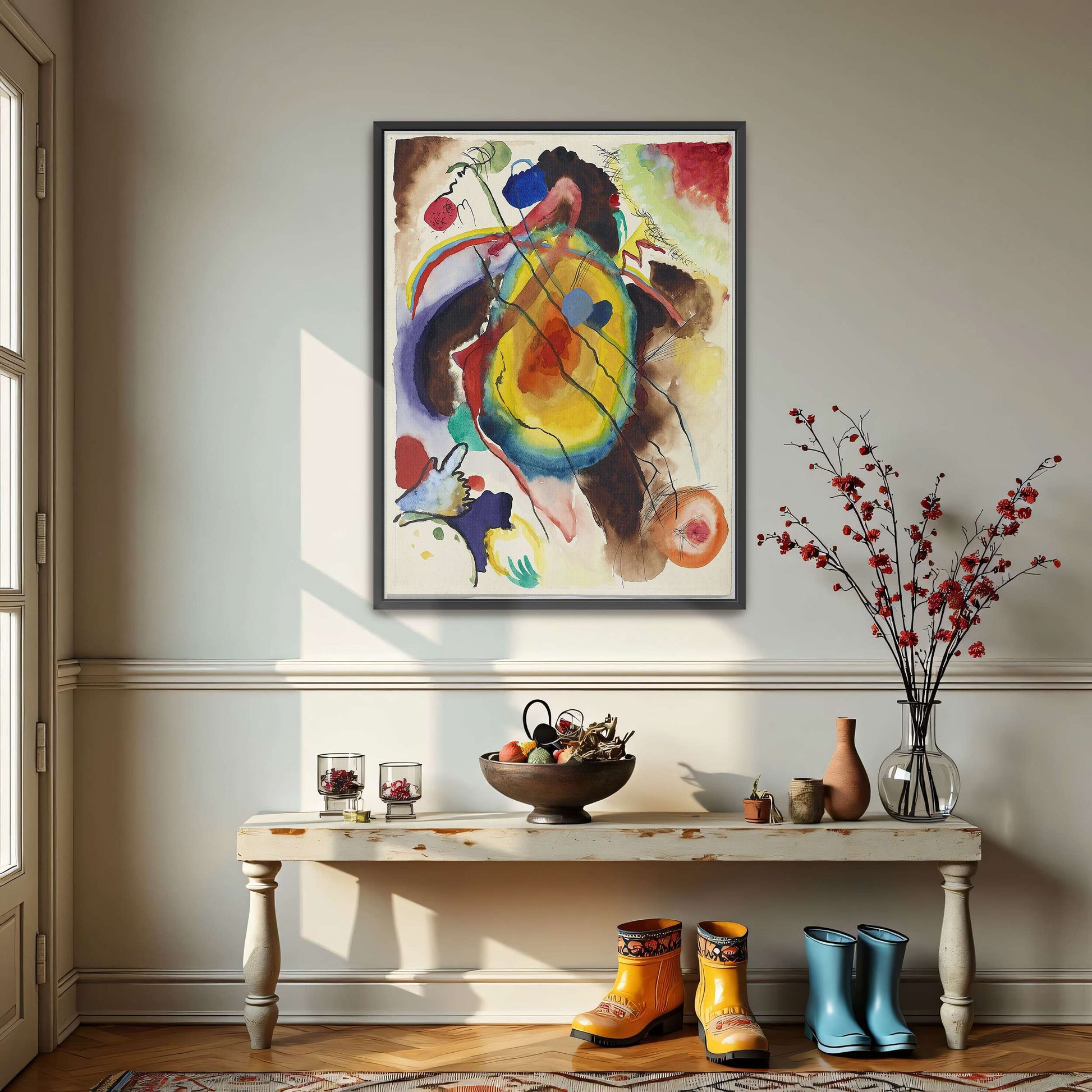 Abstract watercolor painting with circles by Wassily Kandinsky