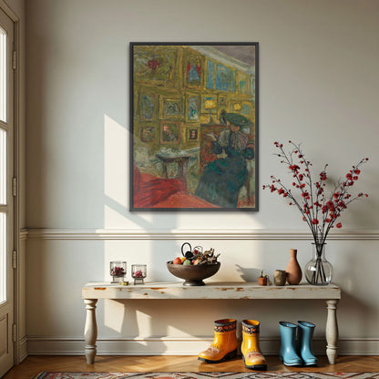 Woman In Interior With Pictures And Table By Édouard Vuillard