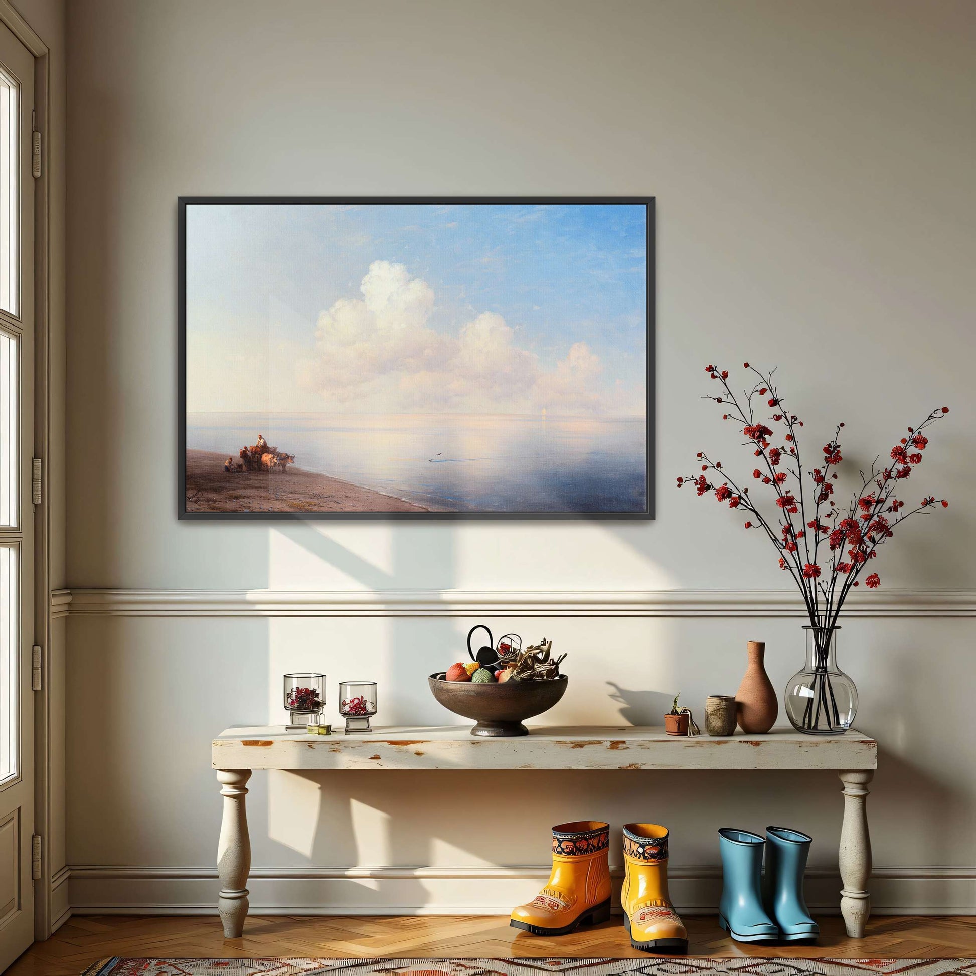 Seascape with Ox Cart and People by Ivan Konstantinovich Aivazovsky