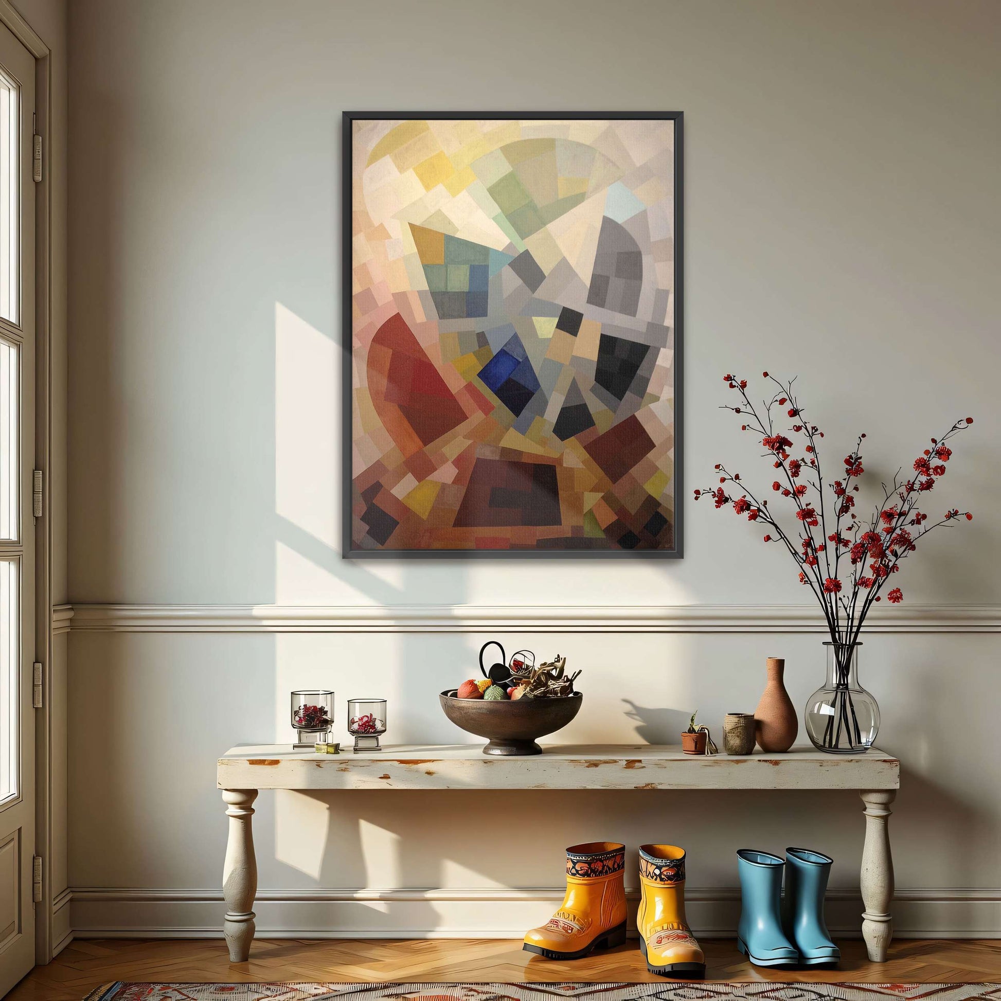 Abstract geometric art with various colors by Otto Freundlich