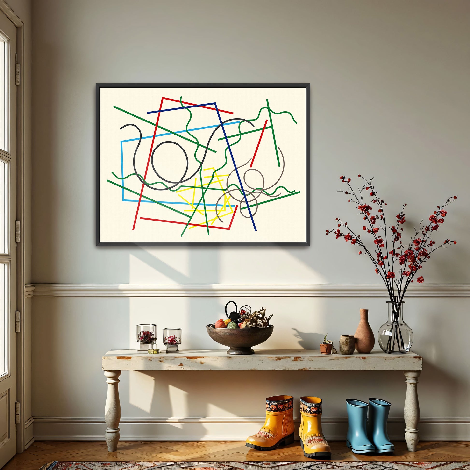 Abstract Lines And Shapes, Colorful, Geometric By Myriam Thyes