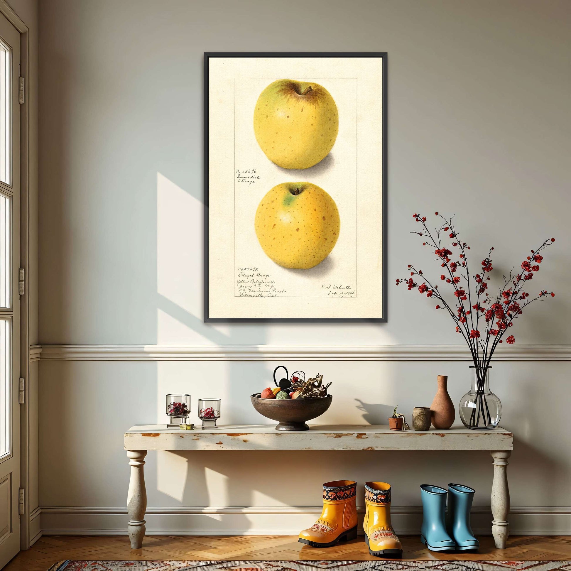 Two Yellow Apples Watercolor by Ellen Isham Schutt