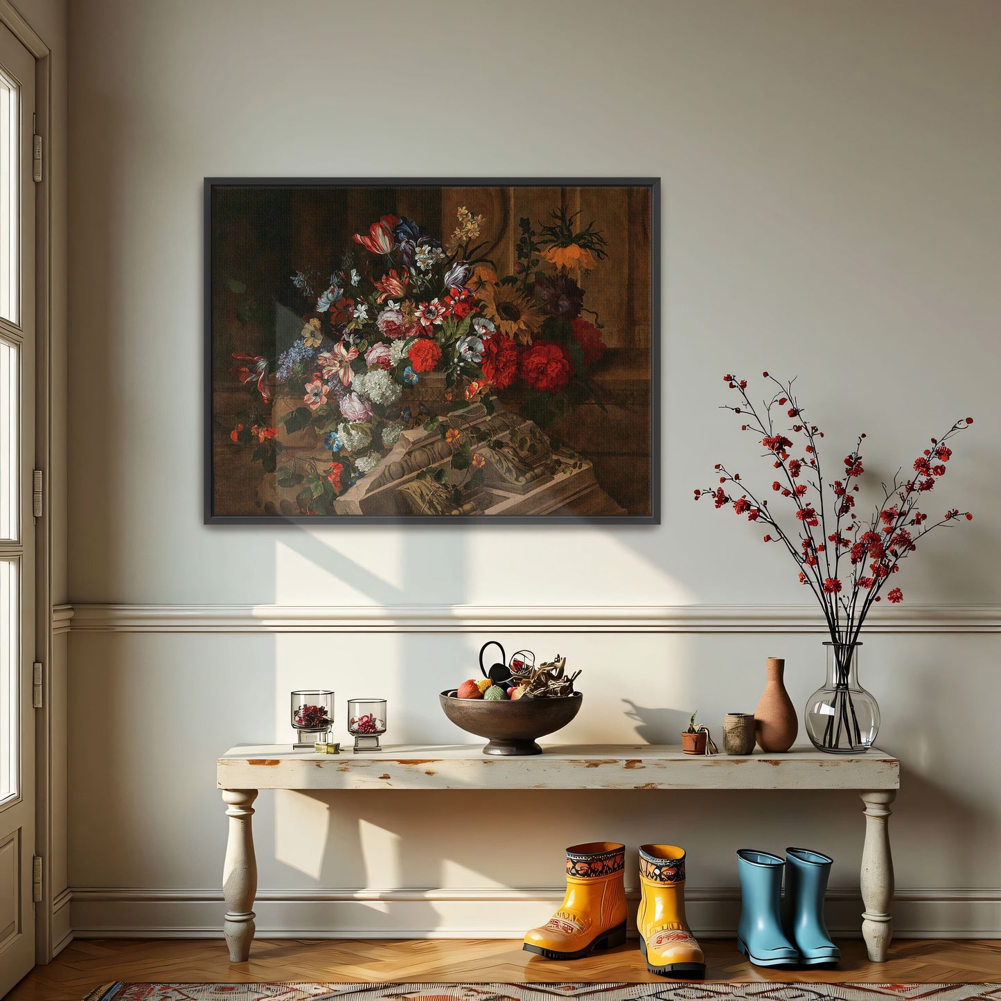 Flowers And Classical Ruins On A Terrace By Jean-Baptiste Monnoyer