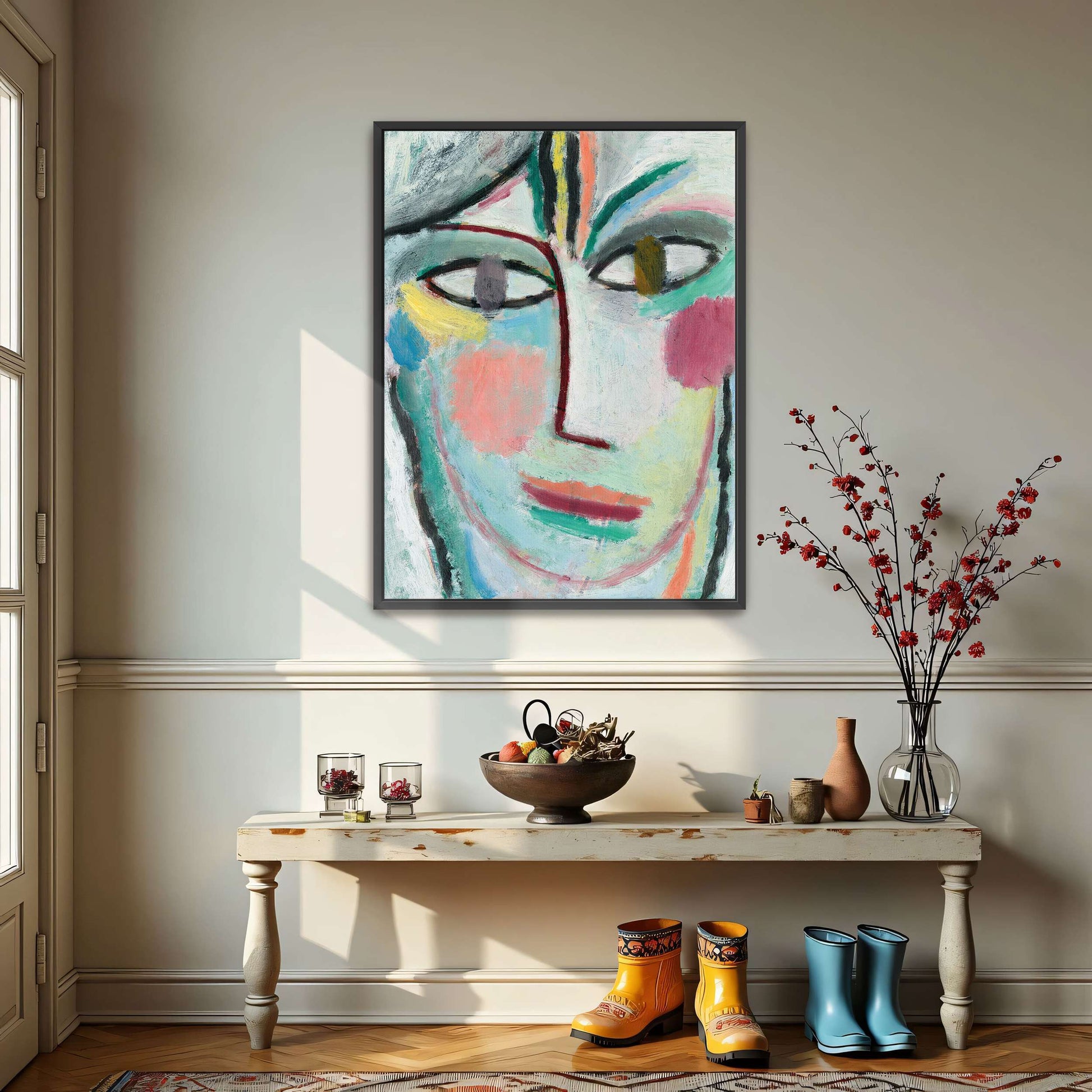 Expressionist Portrait Of A Woman With Bold Lines And Colors By Alexej Von Jawlensky