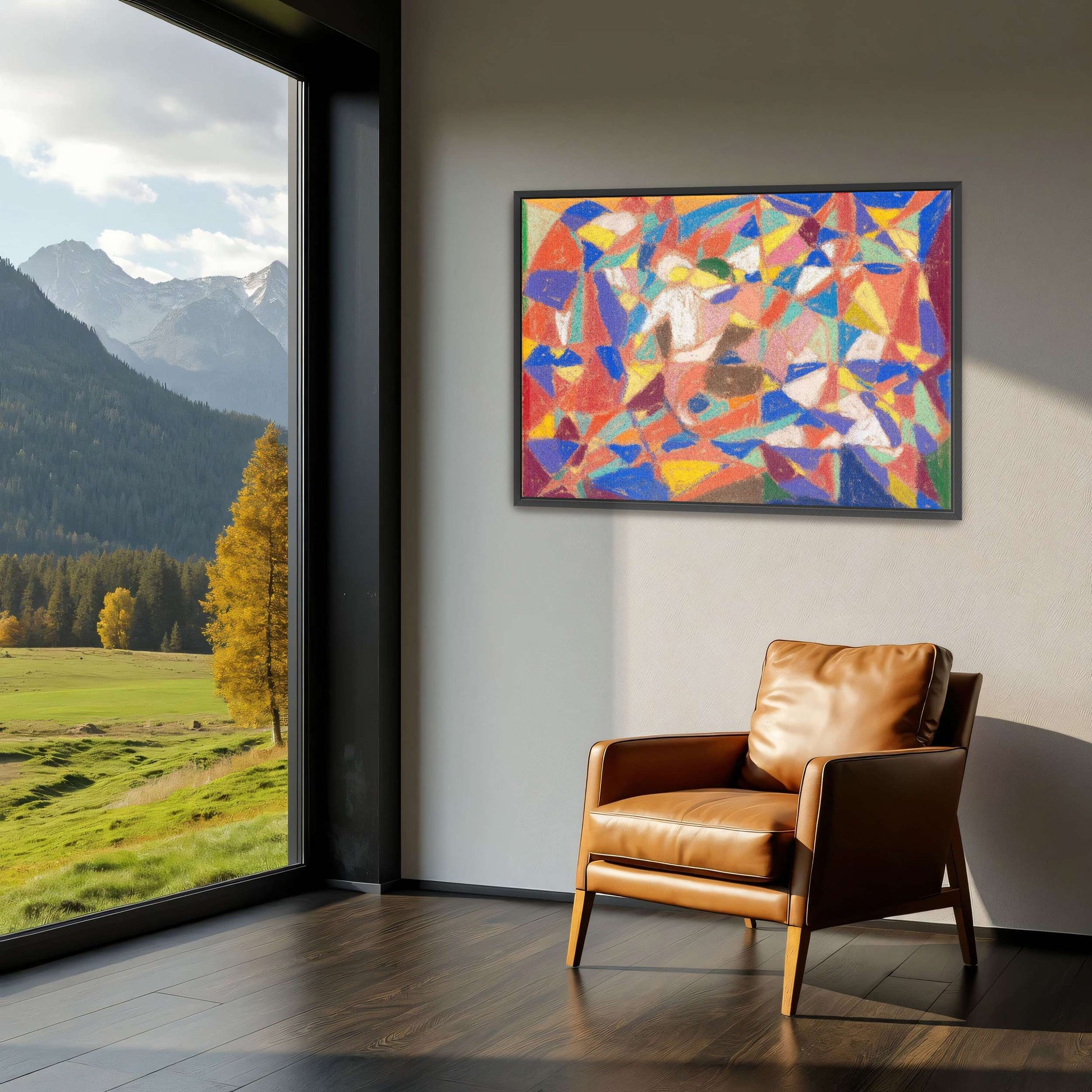 Geometric Abstract Composition Colorful Shapes By Adolf Hölzel