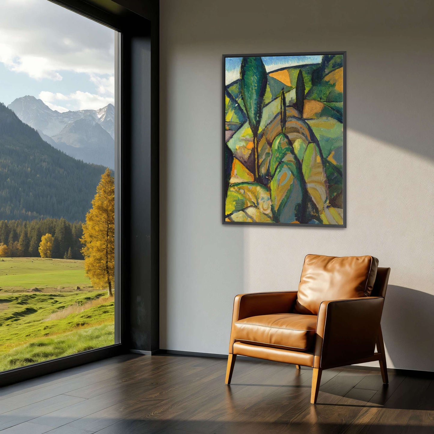 Abstract landscape with trees by Charles H. Walther