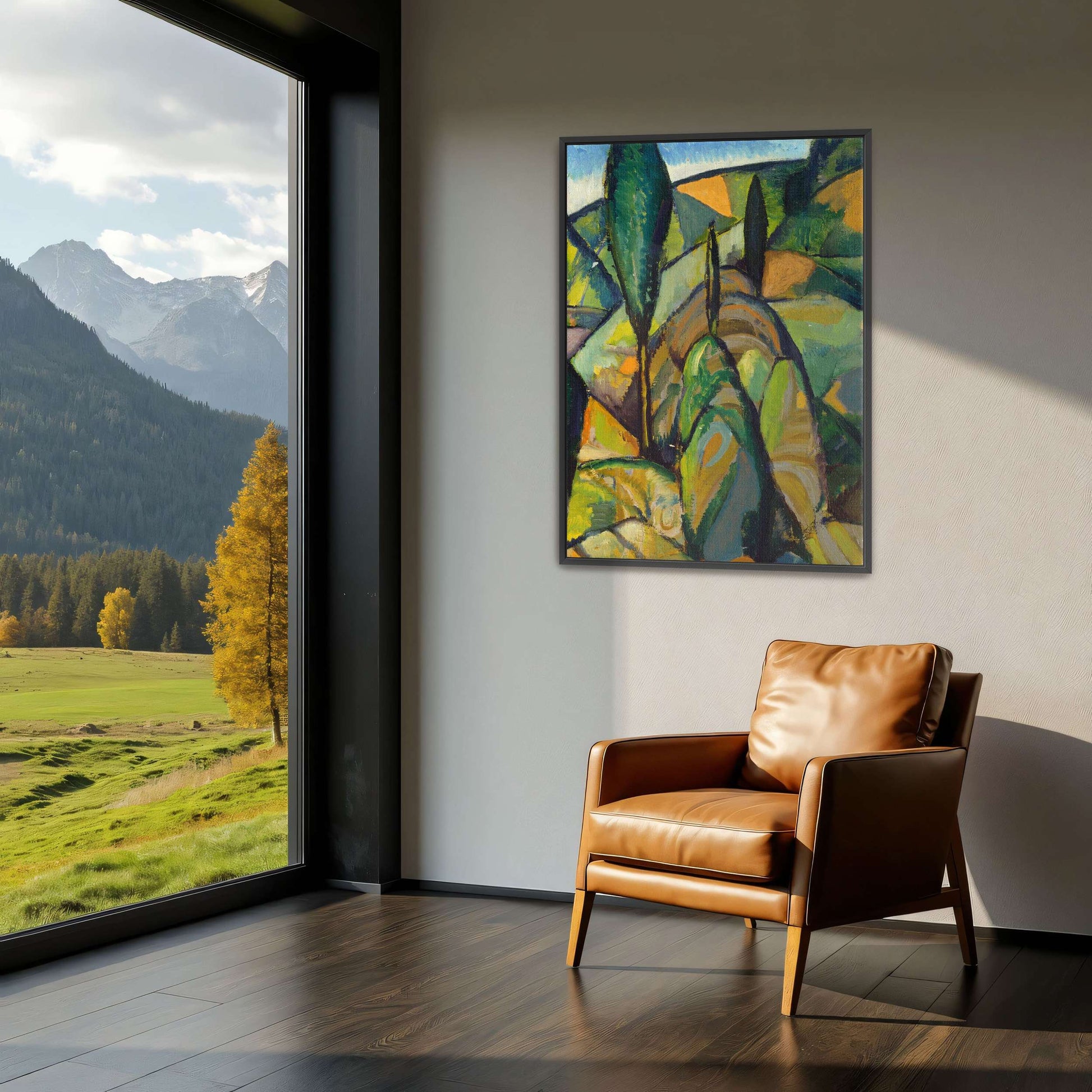 Abstract landscape with trees by Charles H. Walther