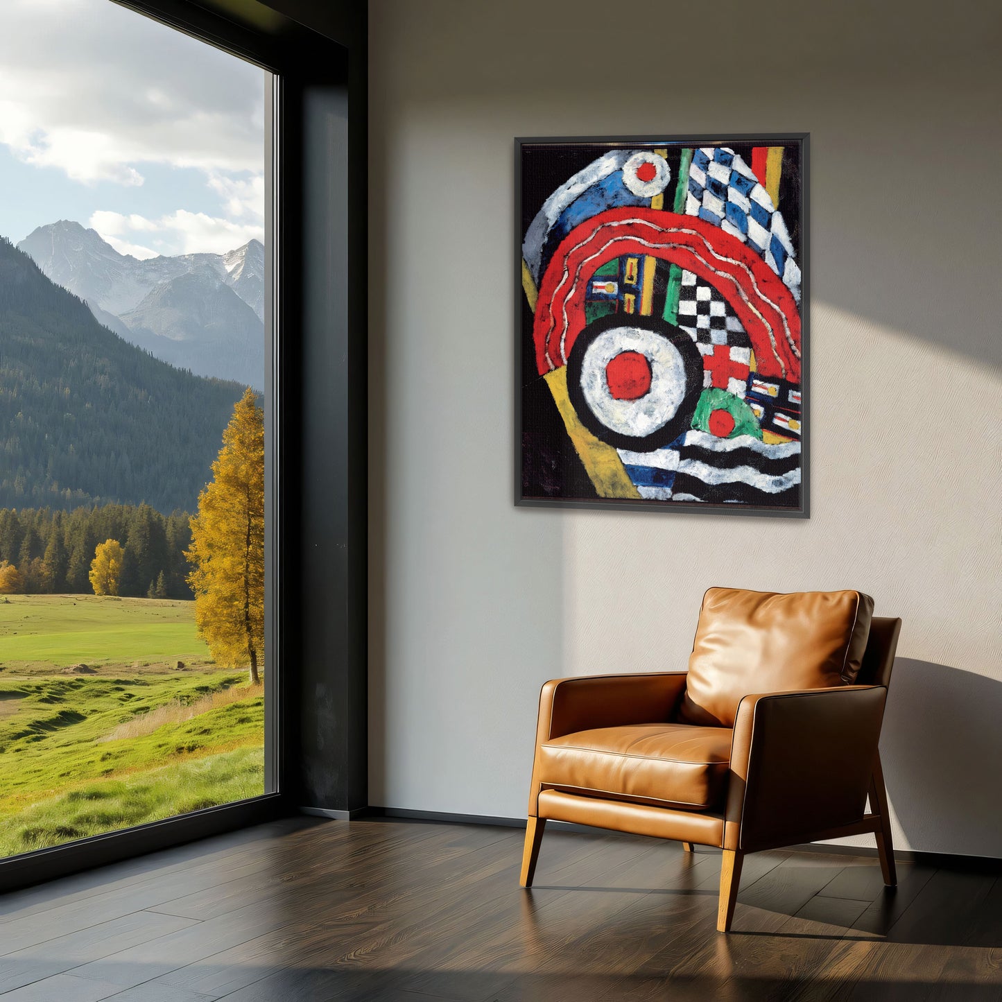 Abstract Composition With Checkerboard And Circles By Marsden Hartley