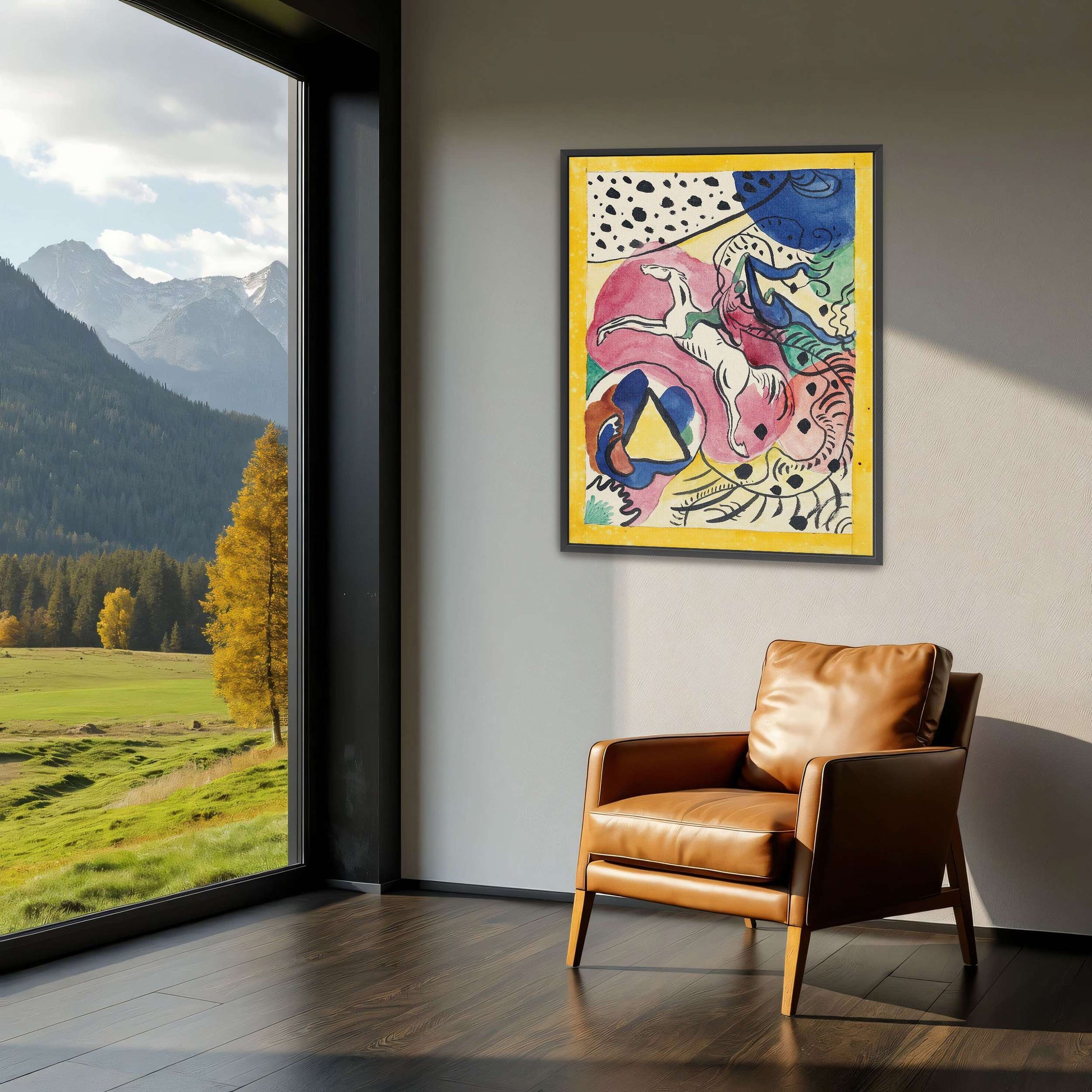 Abstract painting with a horse by Wassily Kandinsky