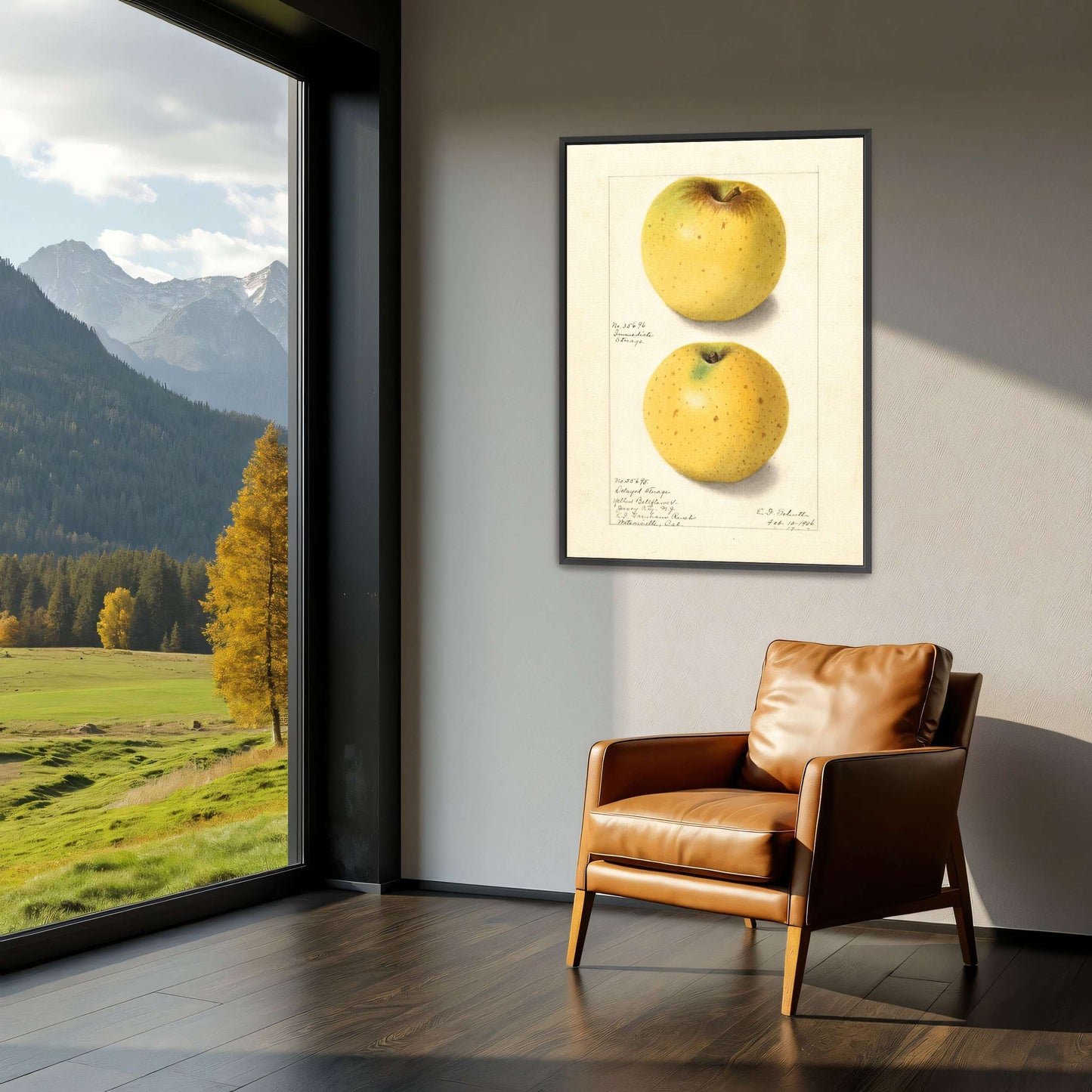 Two Yellow Apples Watercolor by Ellen Isham Schutt