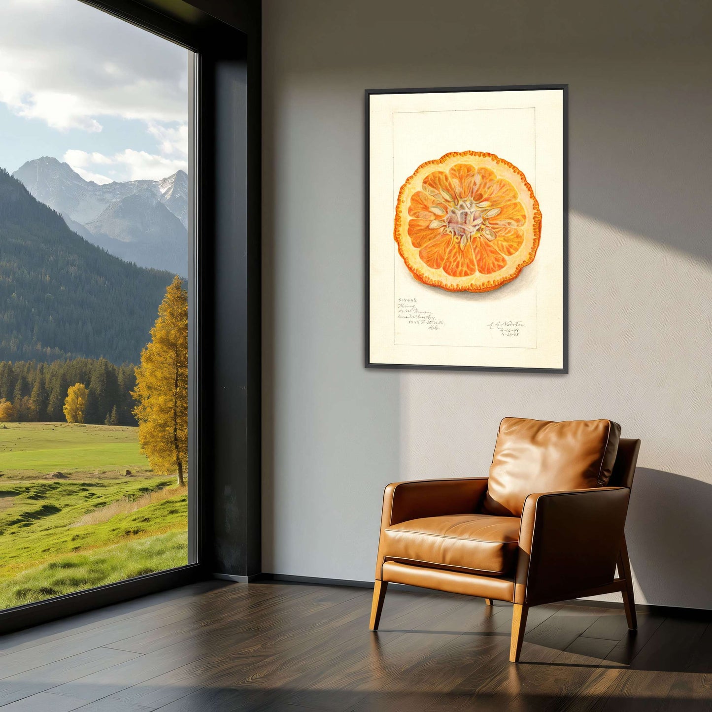Dried orange slice watercolor by Amanda Almira Newton