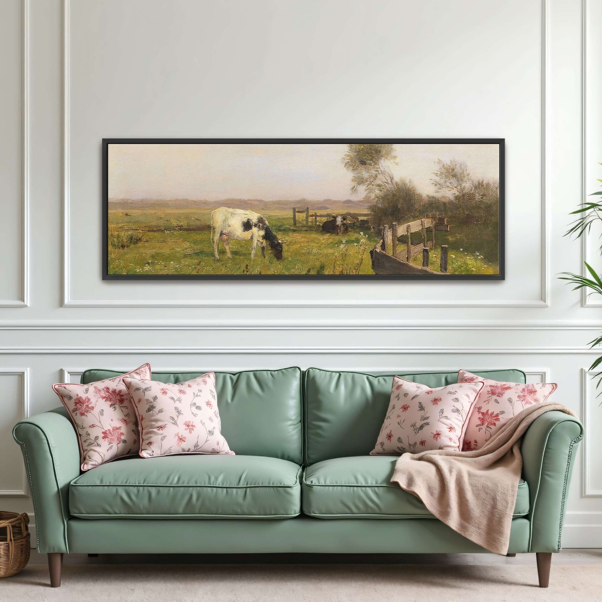 rural landscape with cows grazing in a field by Eugen Jettel
